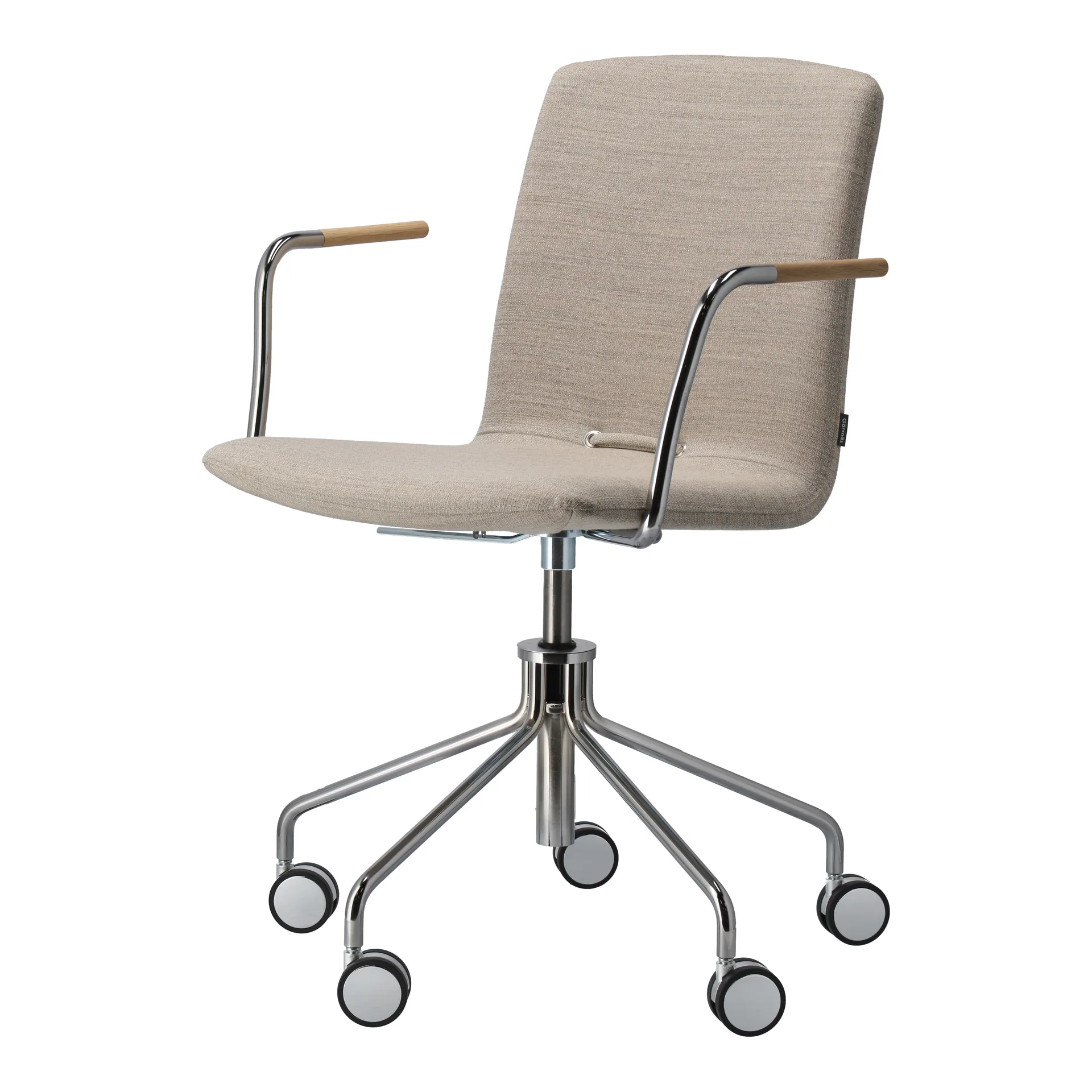 Day Schaukelstuhl Drehgestell Chrom, Eiche-natural-H&S-Stoff Foss 0212 Gärsnäs