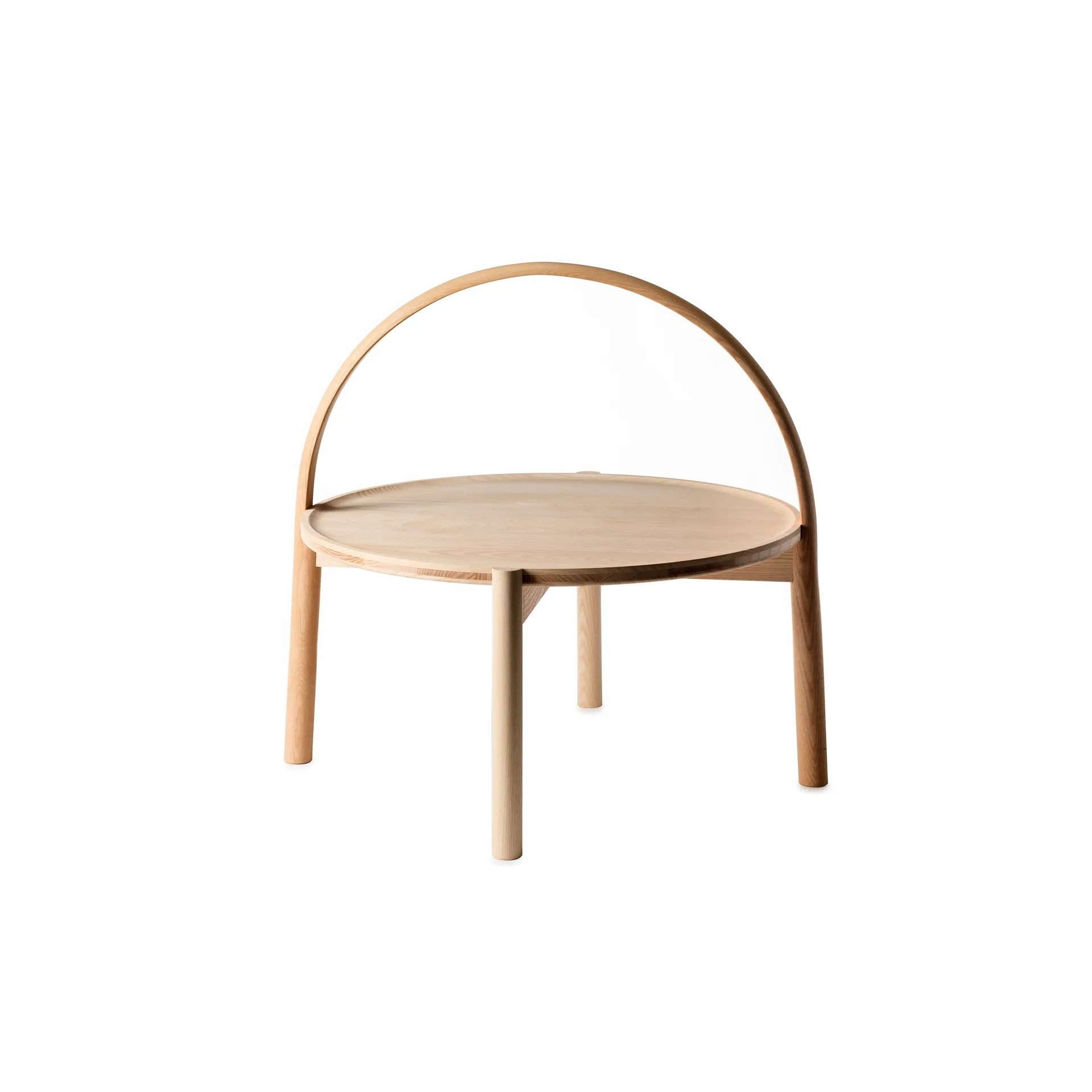 Elna Couchtisch, Esche-white-Ø60 cm m. Bügel Gärsnäs