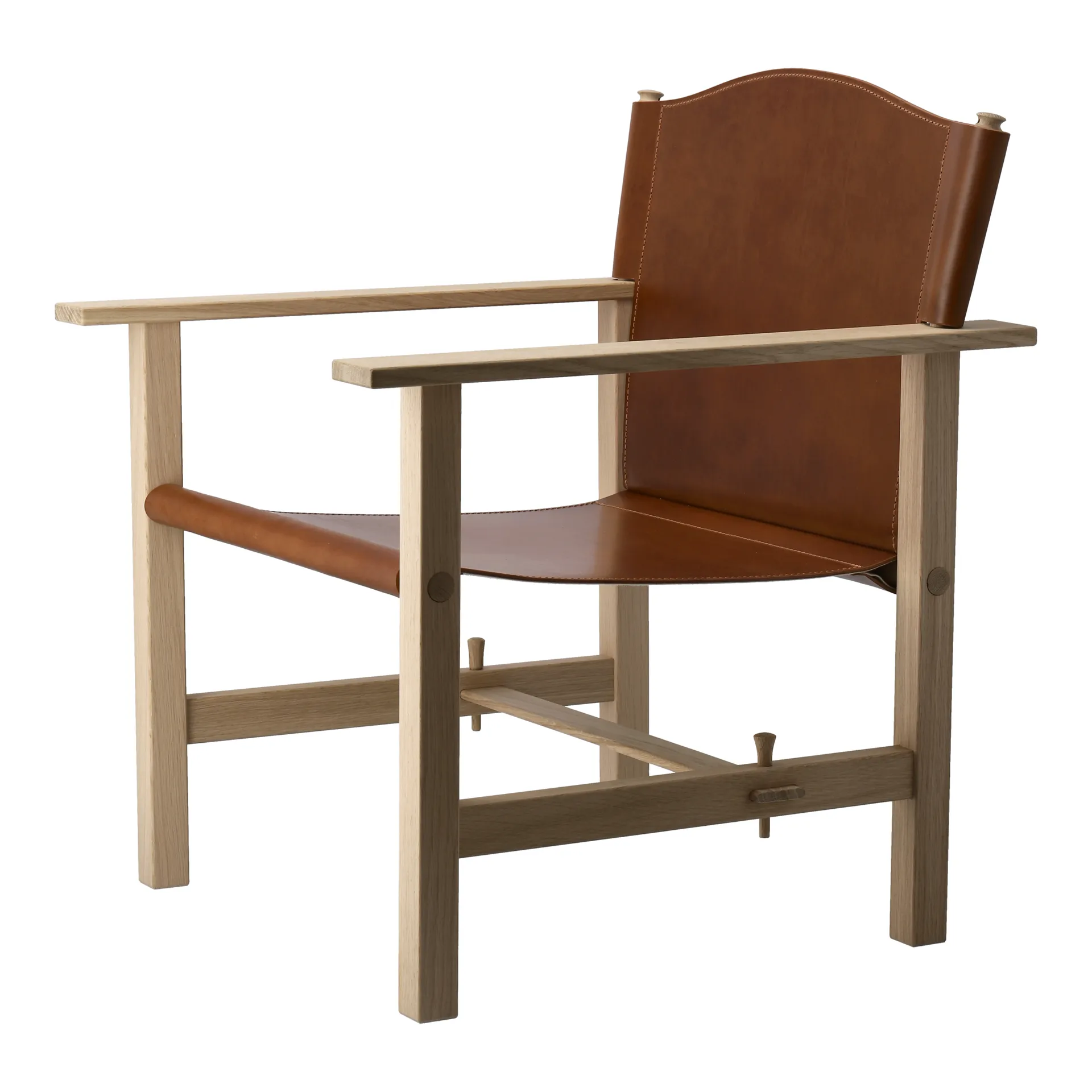 Ferdinand Sessel, Eiche-unbehandelt-Tärnsjö Leder Cognac Gärsnäs