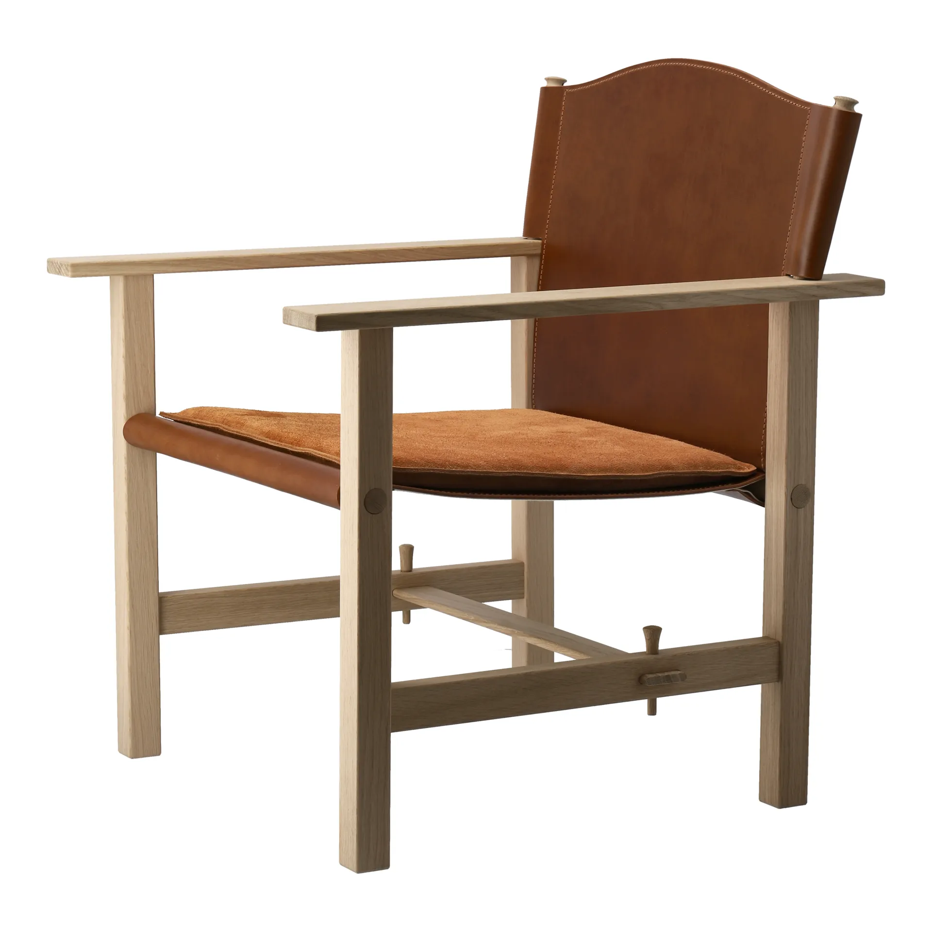 Ferdinand Sessel, Eiche-unbehandelt-Tärnsjö Leder Cognac Gärsnäs