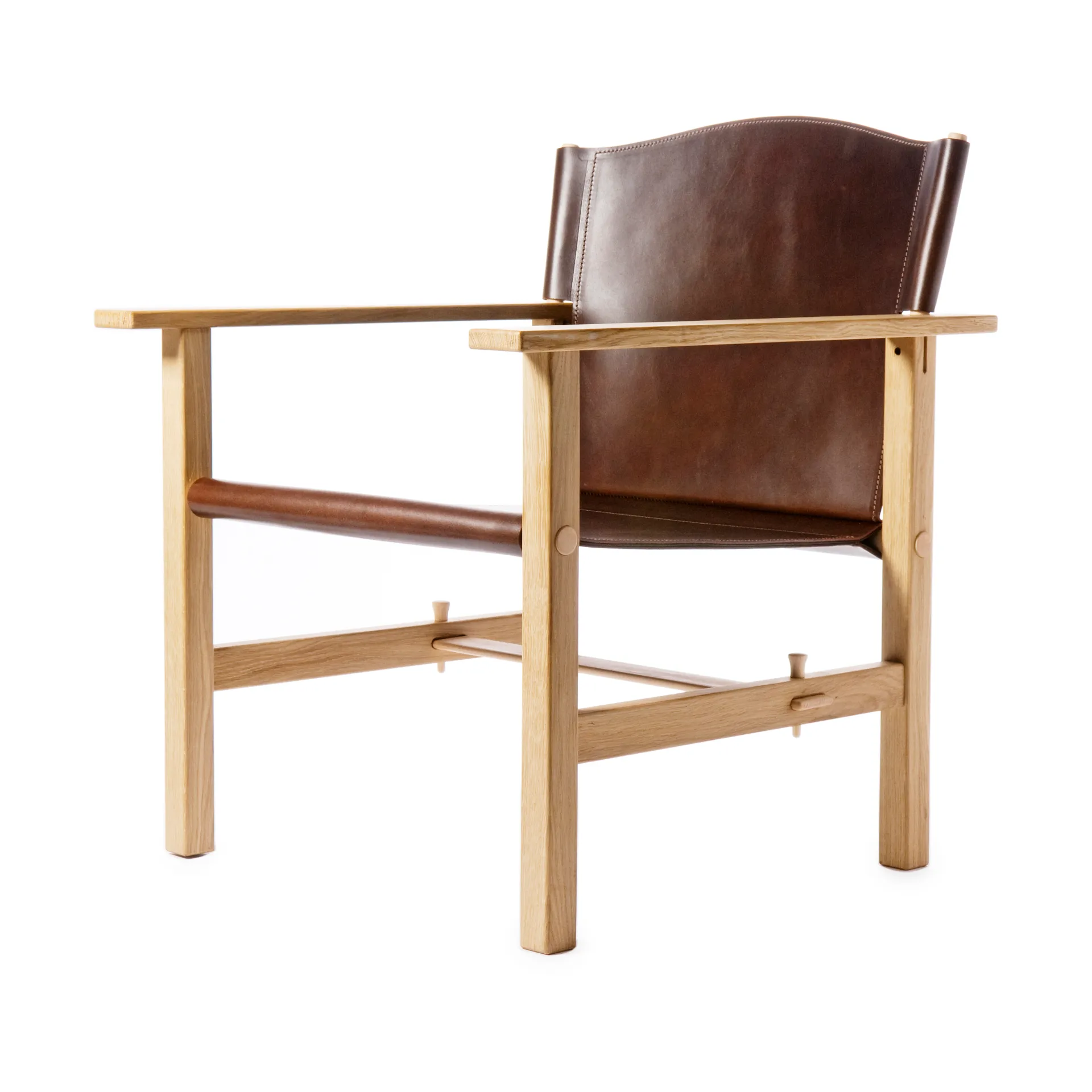 Ferdinand Sessel, Eiche-unbehandelt-Tärnsjö Leder dunkelbraun Gärsnäs