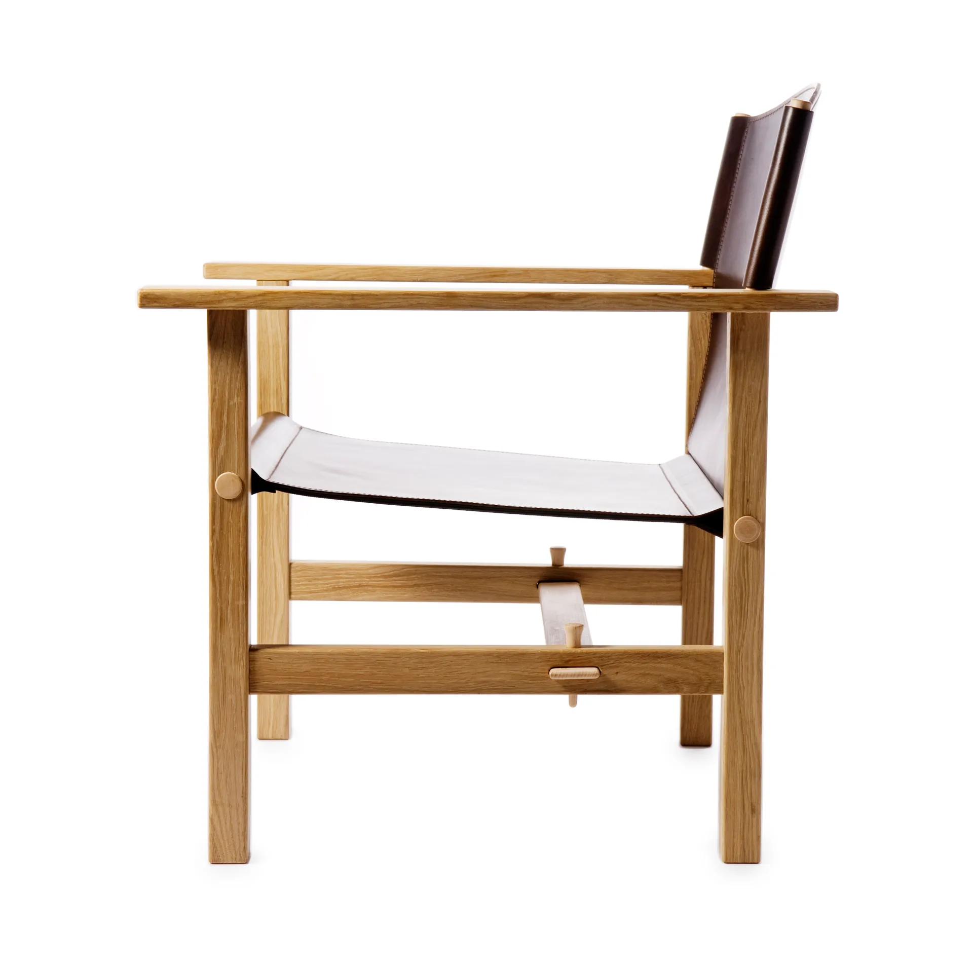 Ferdinand Sessel, Eiche-unbehandelt-Tärnsjö Leder dunkelbraun Gärsnäs