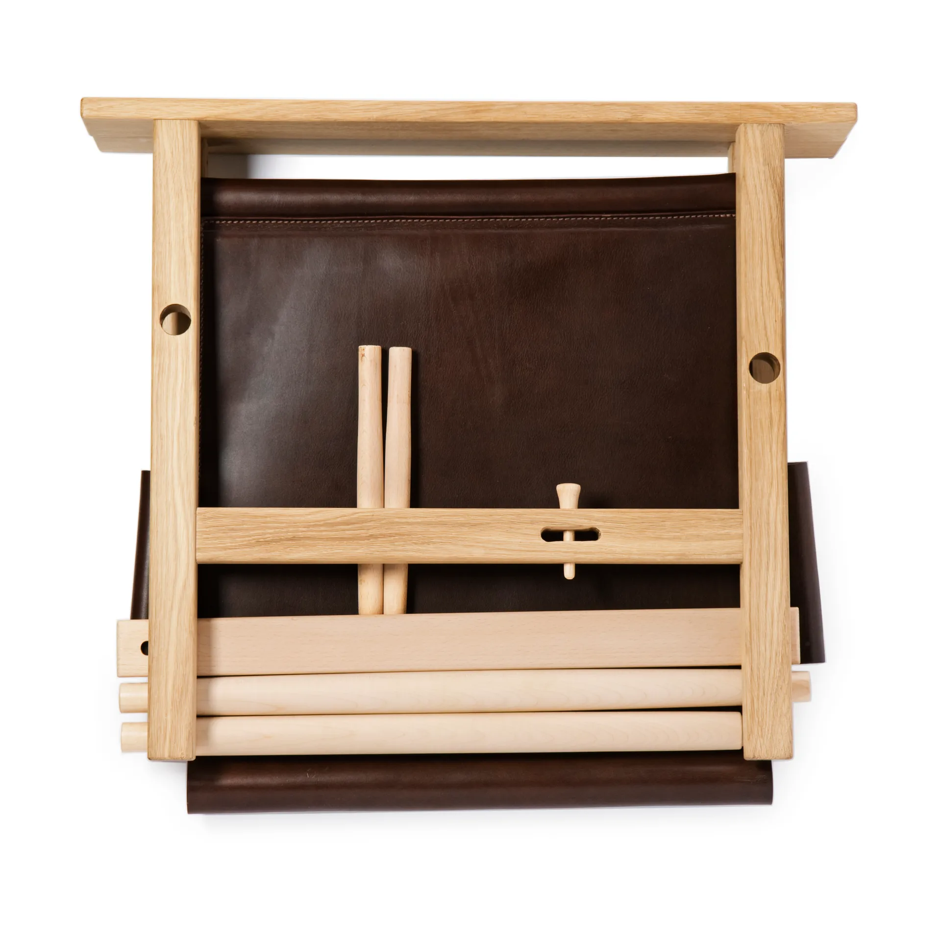 Ferdinand Sessel, Eiche-unbehandelt-Tärnsjö Leder dunkelbraun Gärsnäs