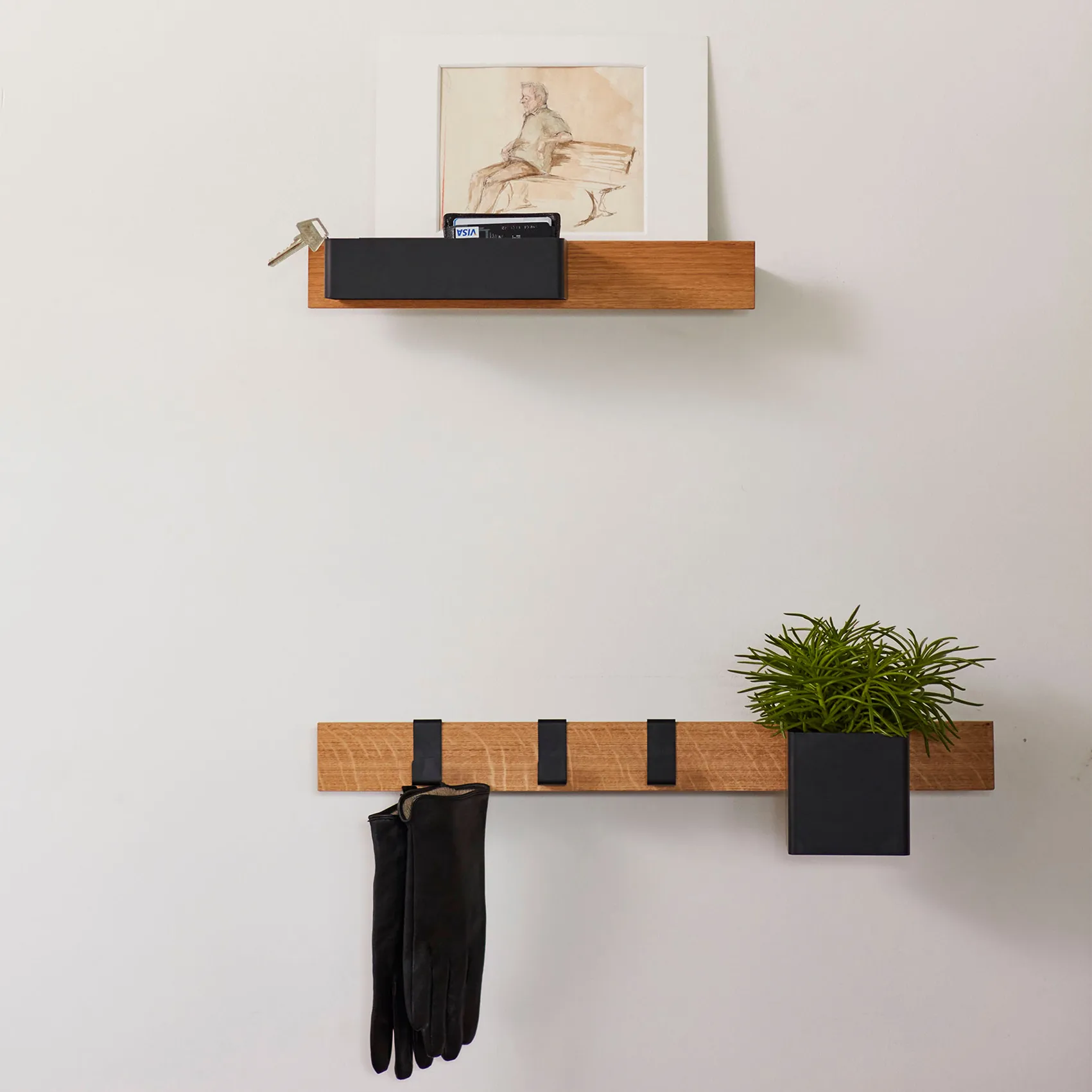 Flex Rail Magnetleiste 60cm, Eiche-schwarz Gejst