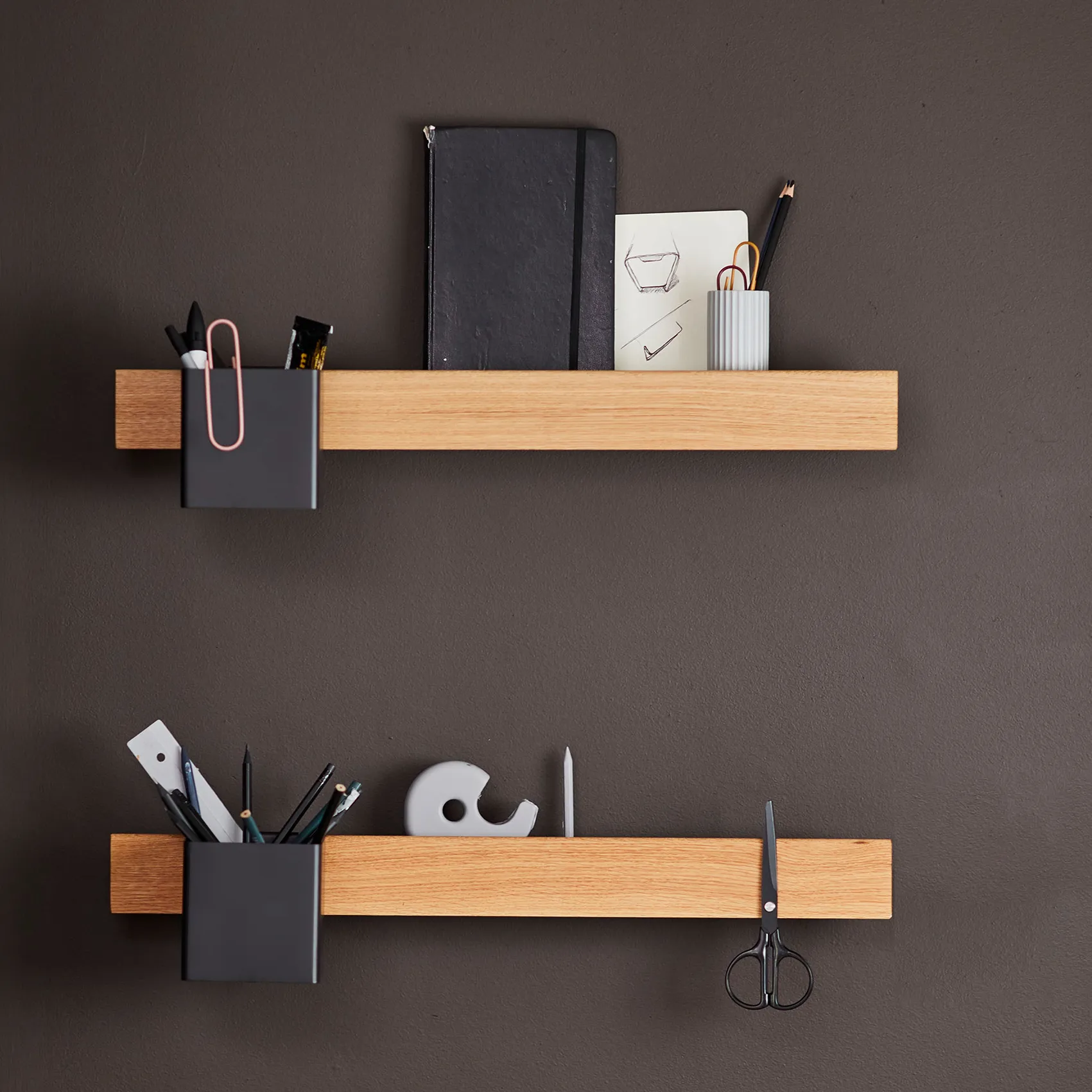 Flex Rail Magnetleiste 60cm, Eiche-schwarz Gejst