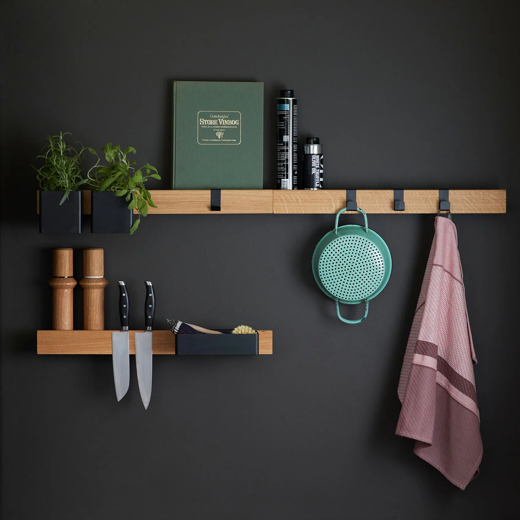 Flex Rail Magnetleiste 60cm, Eiche-schwarz Gejst