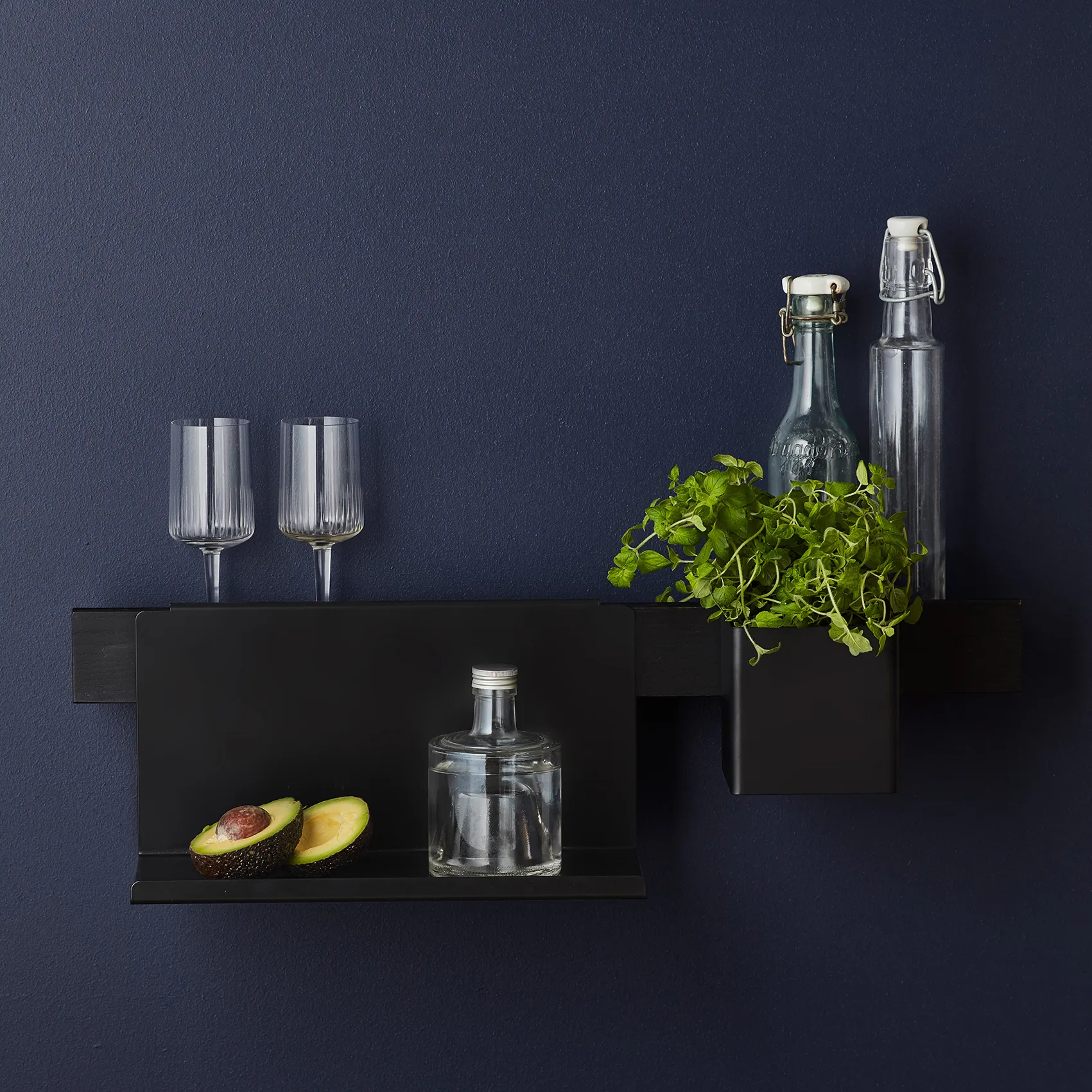 Flex Rail Magnetleiste 60cm, Schwarzgebeitzte Eiche-schwarz Gejst