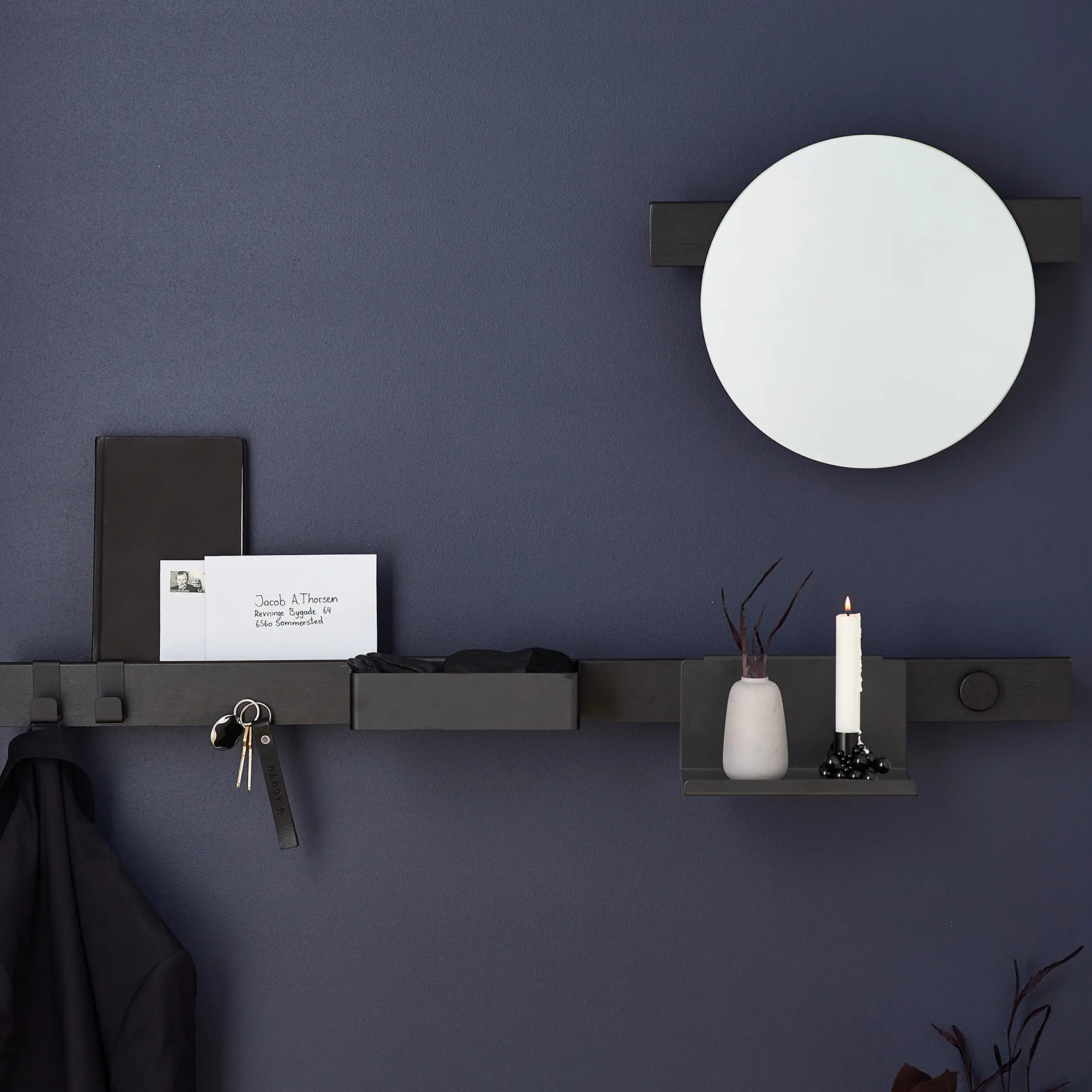 Flex Rail Magnetleiste 60cm, Schwarzgebeitzte Eiche-schwarz Gejst