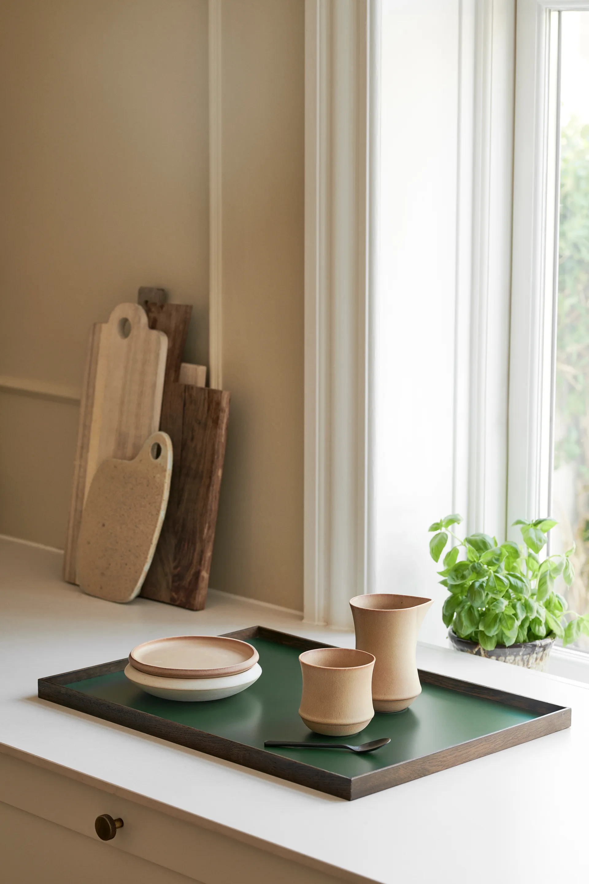 Frame Tablett large 35,5 x 50,6cm, Eiche geraucht-grün Gejst