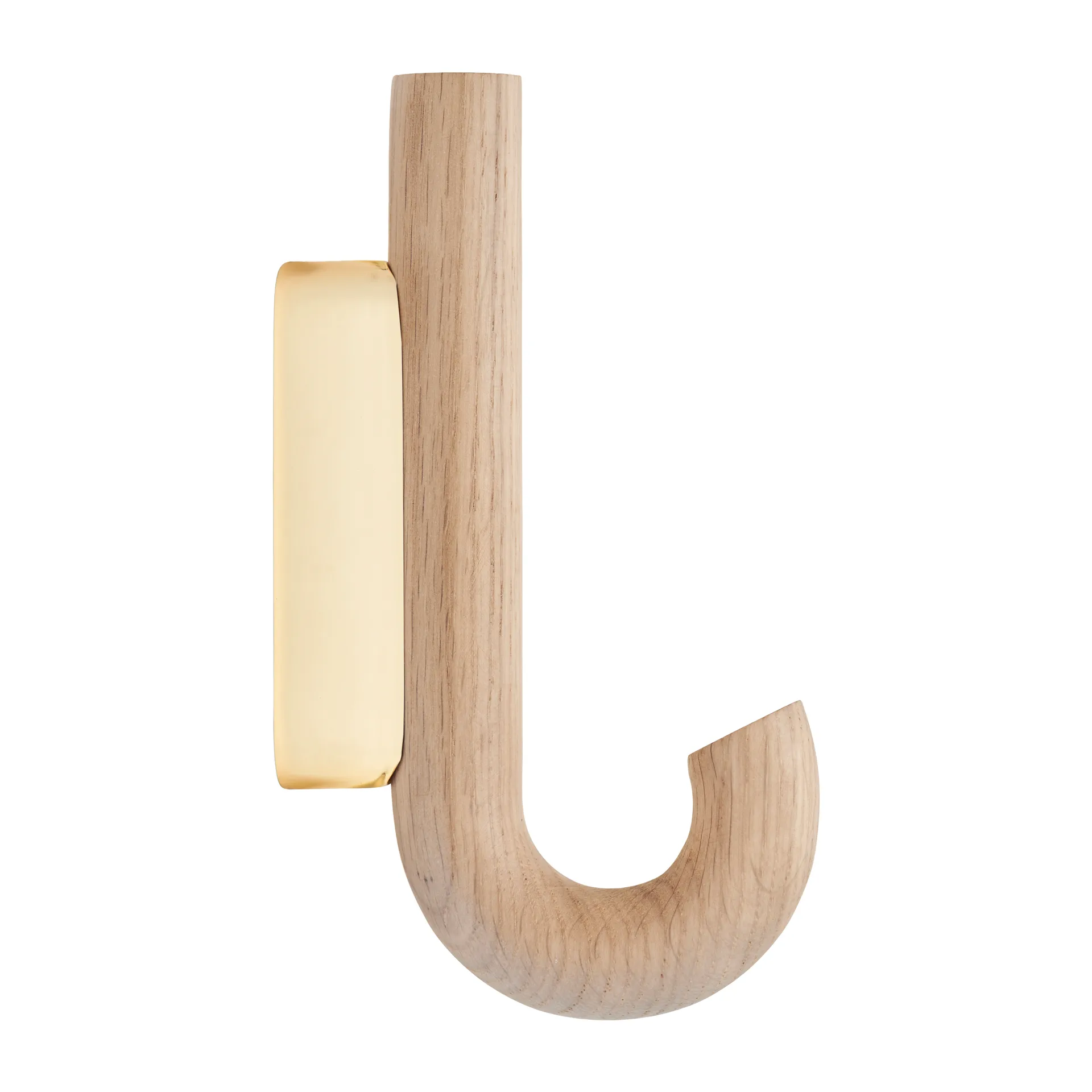 Hook Haken mini 13.3cm, Eiche-Messing Gejst
