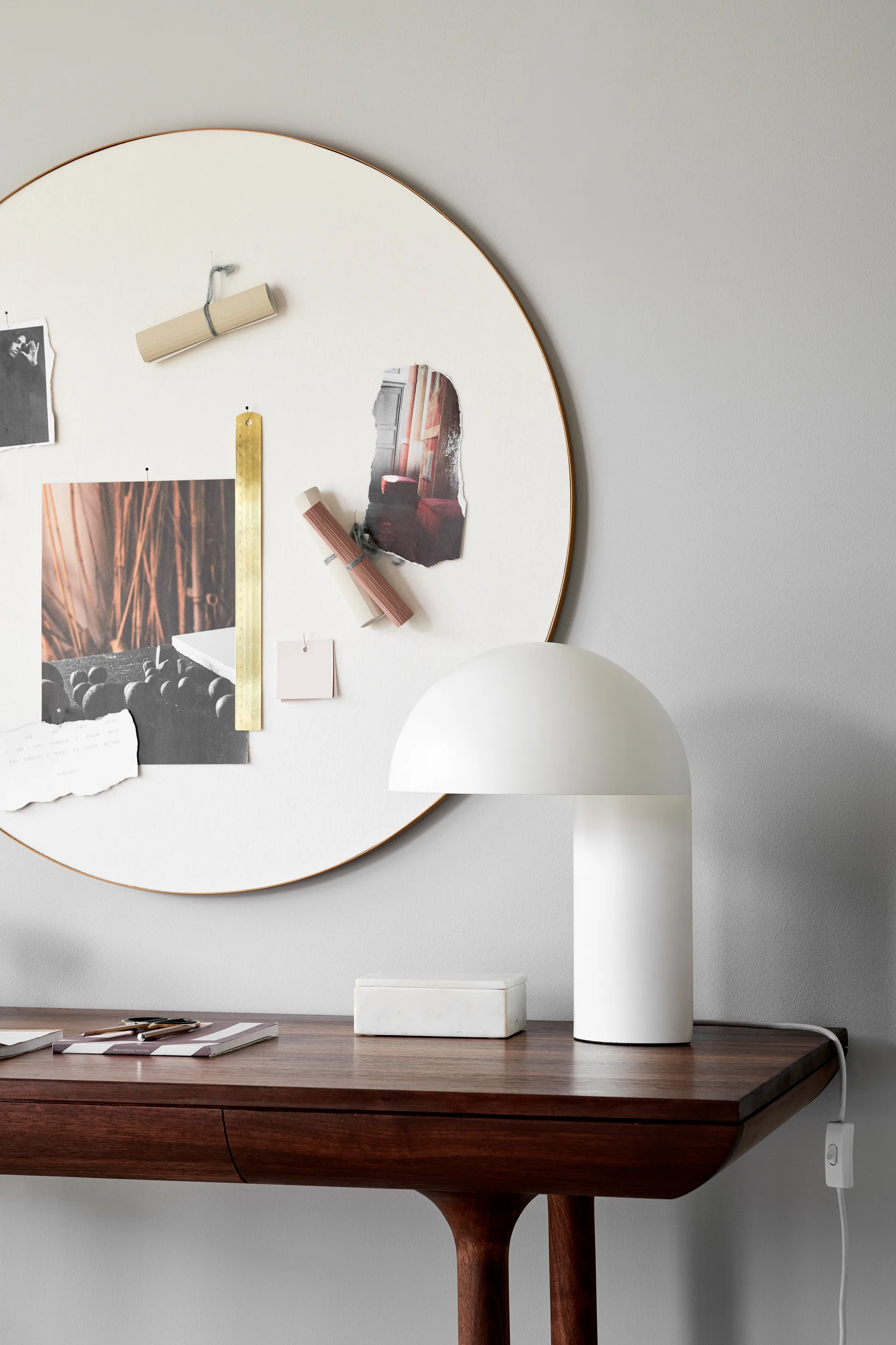 Leery Tischleuchte 40cm, Weiß Gejst