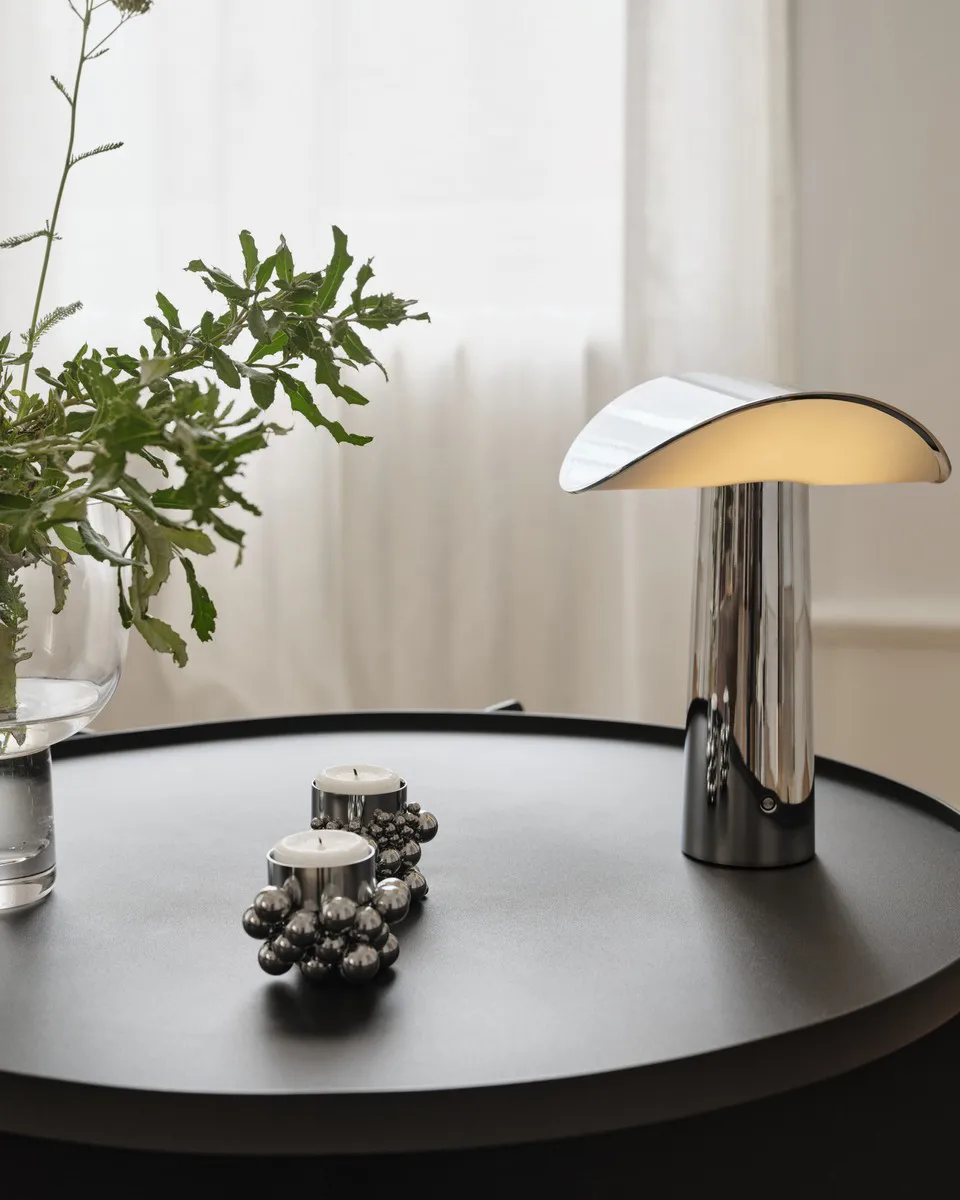 Lium tragbare Tischleuchte 22,5 cm, Chrome Gejst