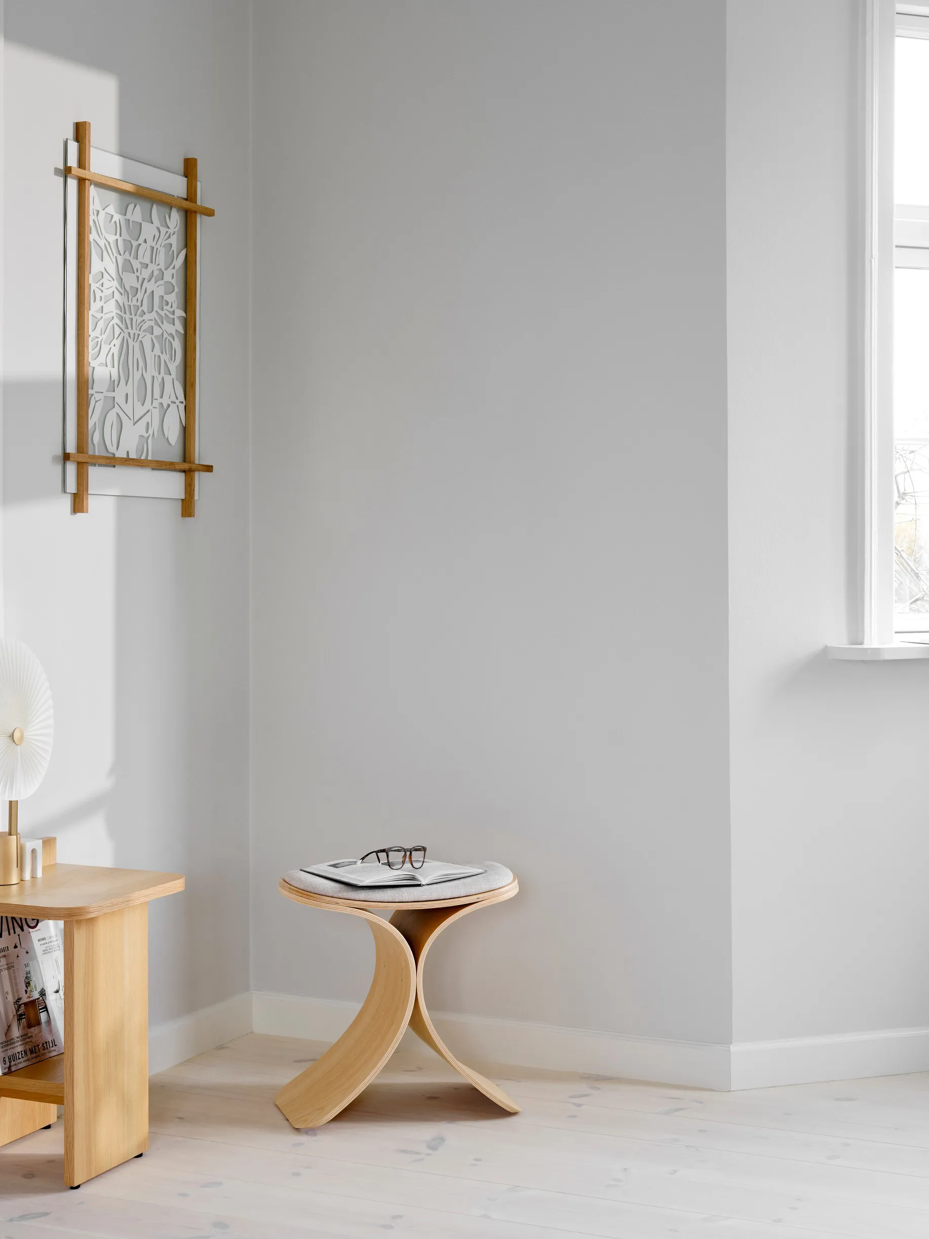 Luno Hocker 48x28x72 cm, Eiche-beige Textil Gejst