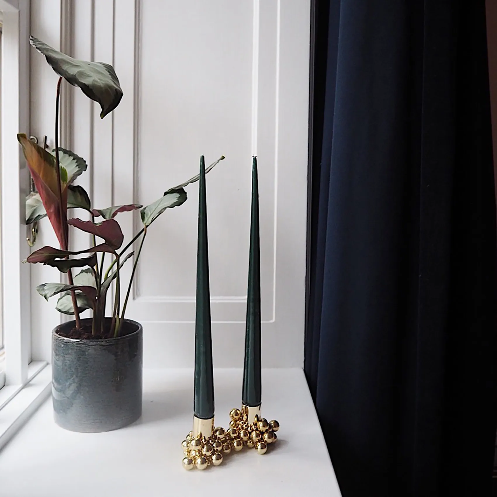 Molekyl Kerzenhalter 2, Messing Gejst