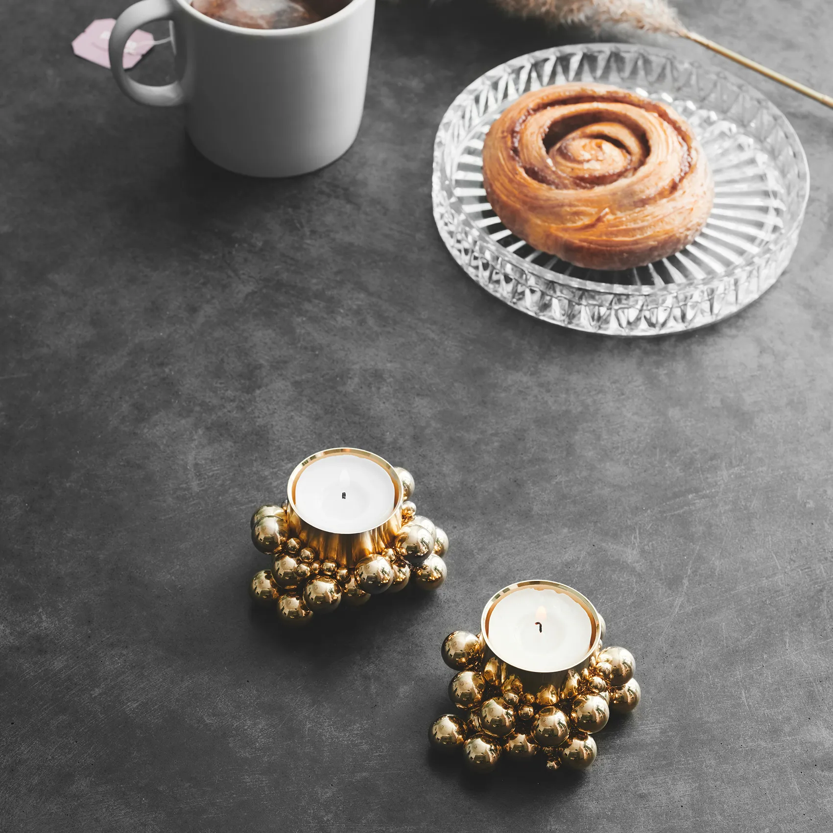 Molekyl Windlicht, Messing Gejst