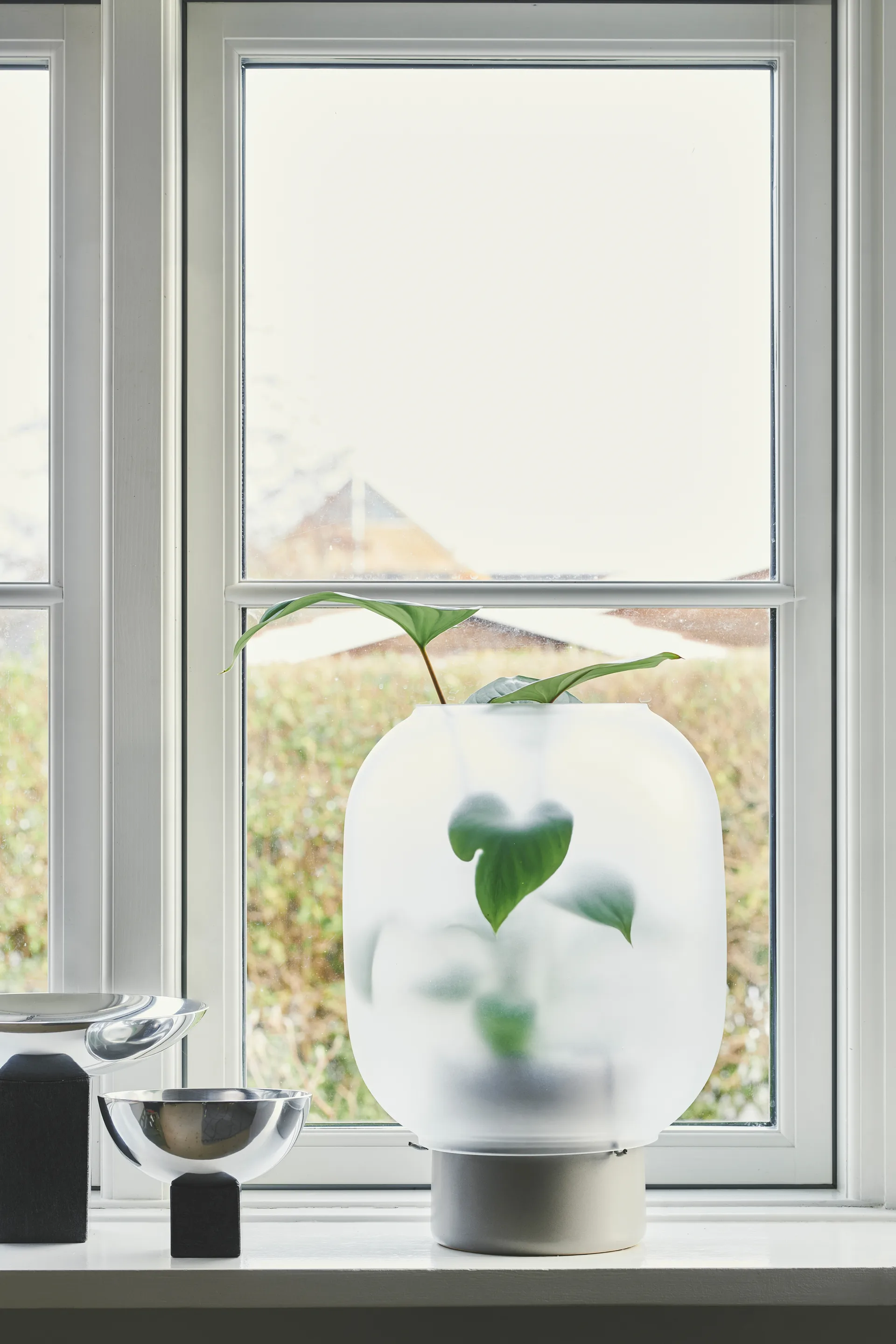 Nebl Blumentopf mit gefrostetem Glas Ø26cm, Grau Gejst
