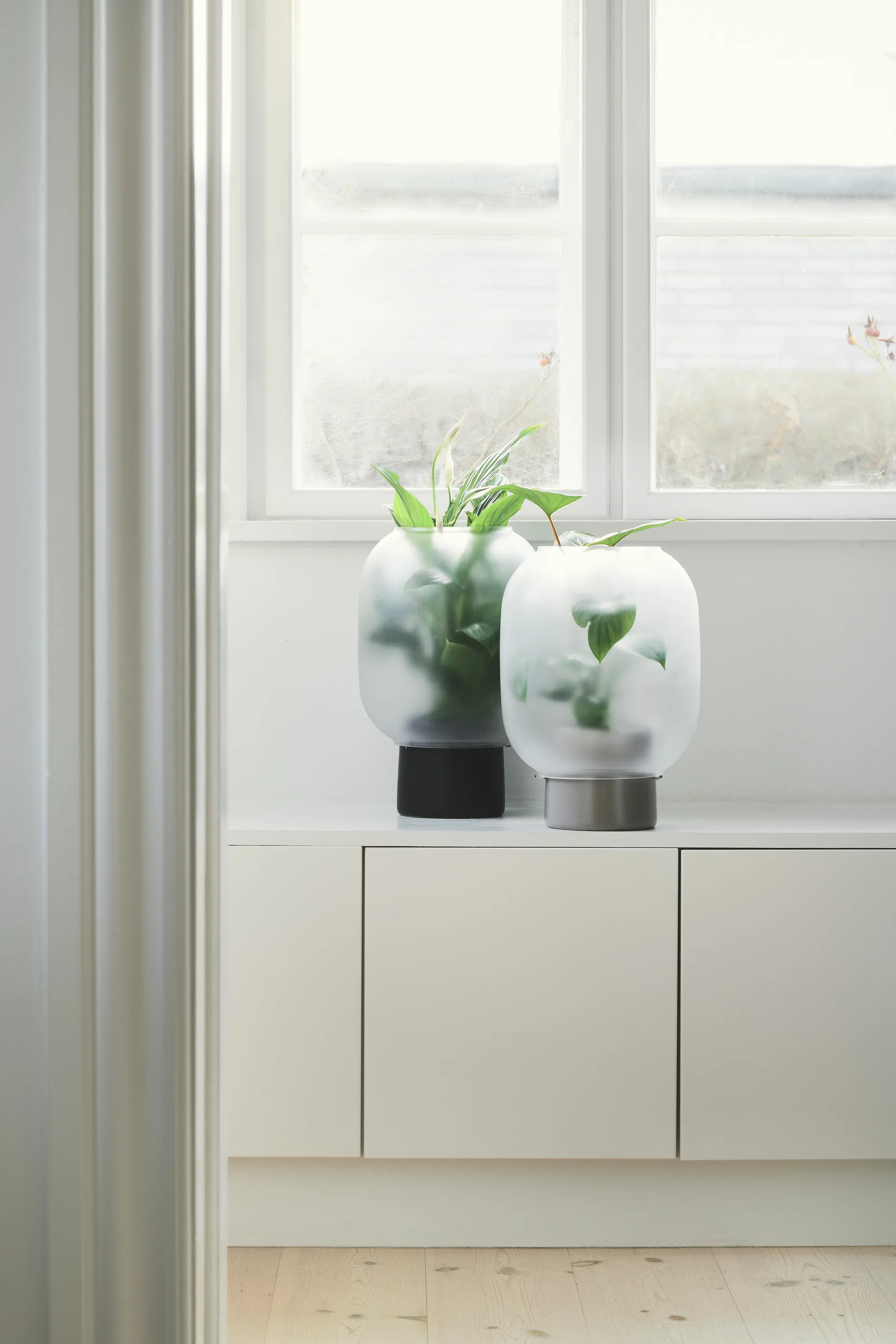 Nebl Blumentopf mit gefrostetem Glas Ø26cm, Schwarz Gejst