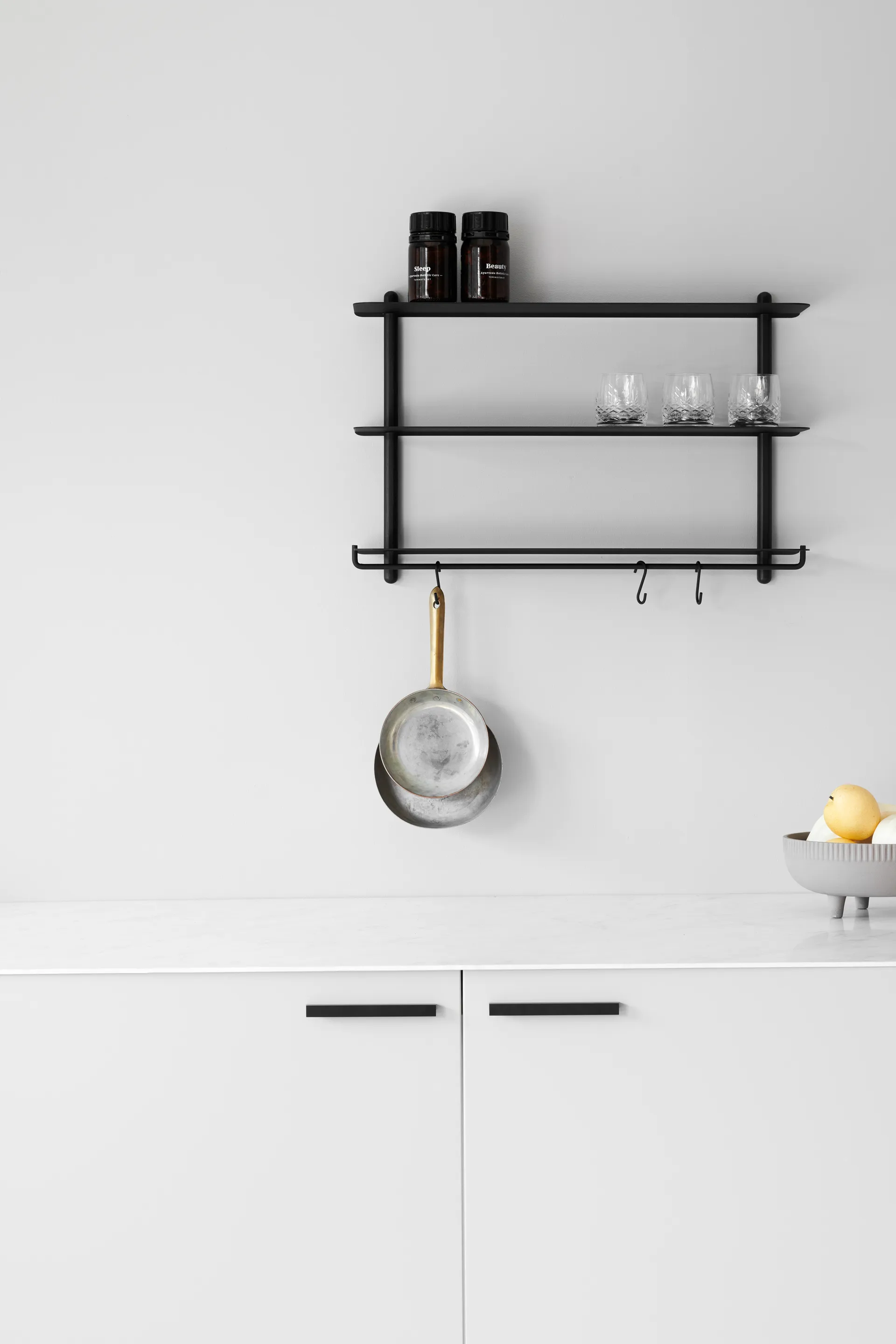 Nivo Haken für Wandregal 3er Pack, Schwarz Gejst