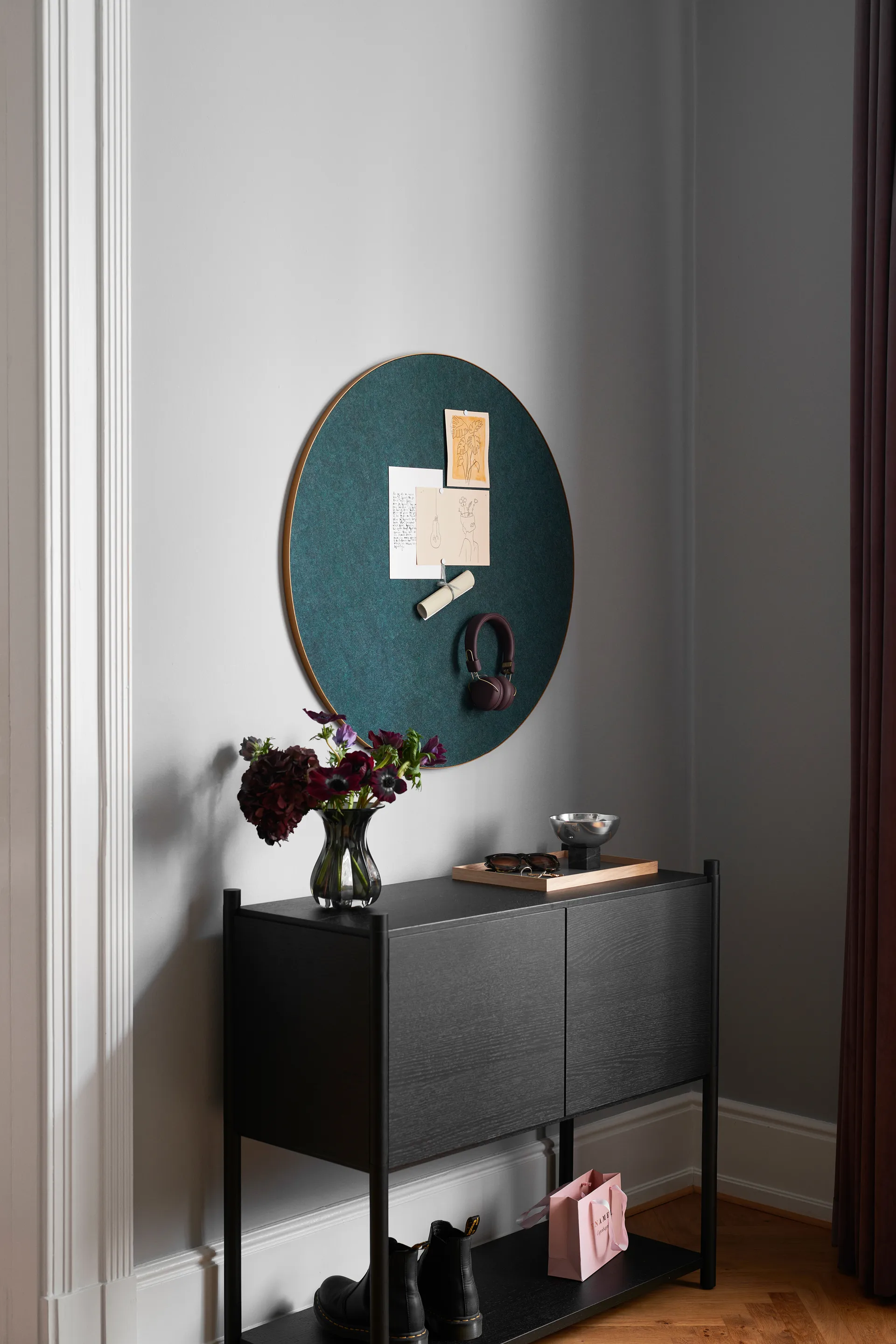 Retell pinboard Pinnwand Ø80cm, Grün-Messing Gejst