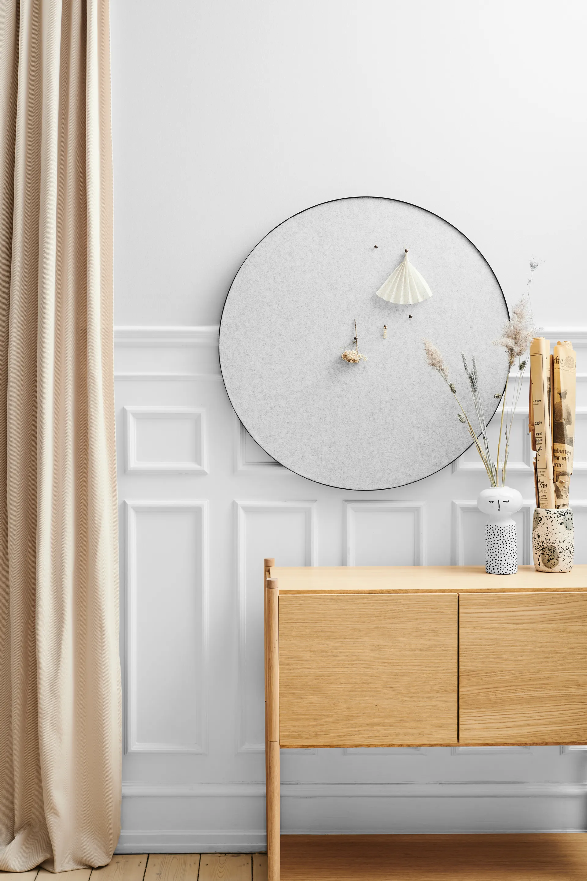 Retell pinboard Pinnwand Ø80cm, Hellgrau Gejst