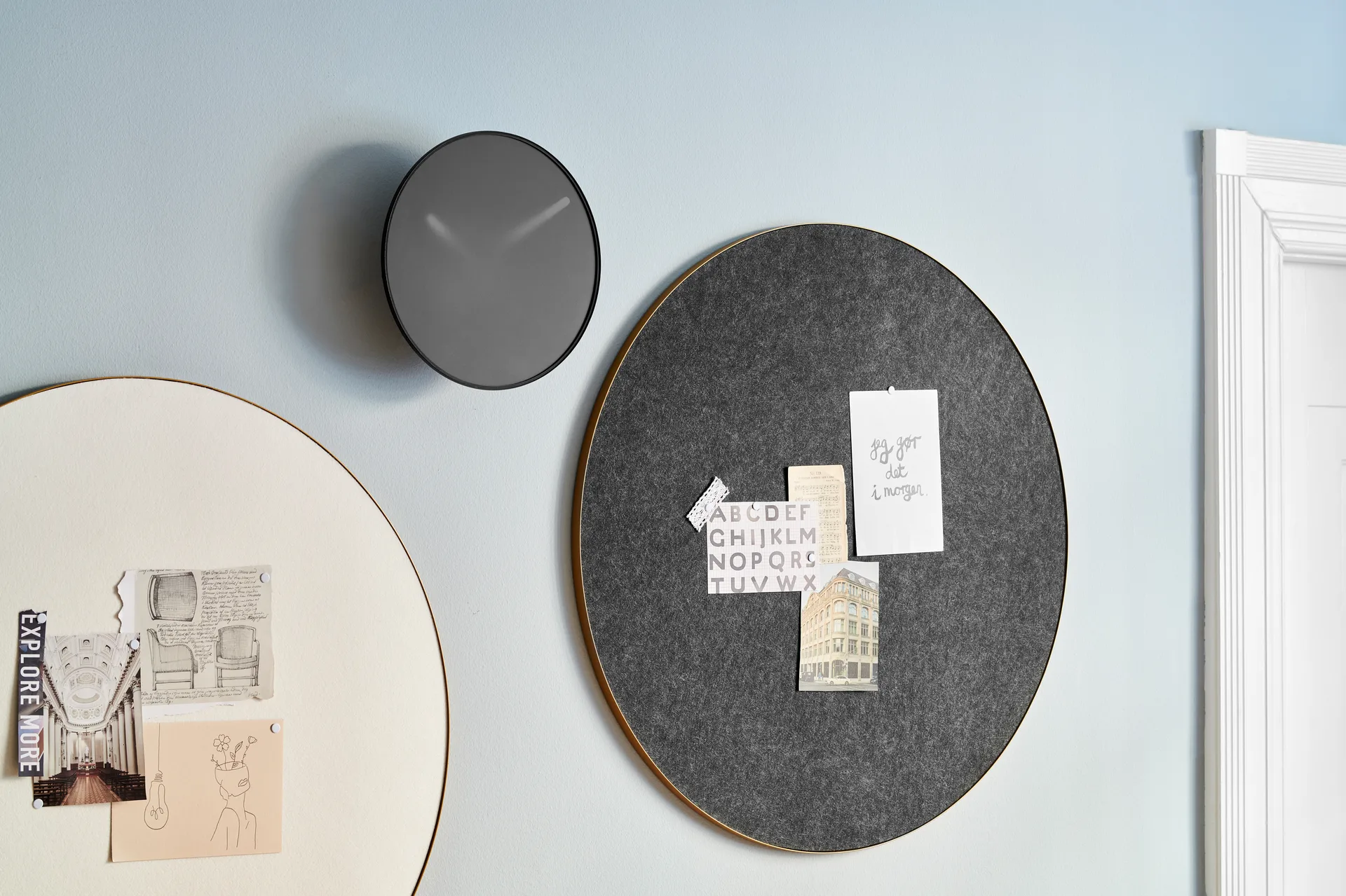 Retell pinboard Pinnwand Ø80cm, Schwarz-Messing Gejst