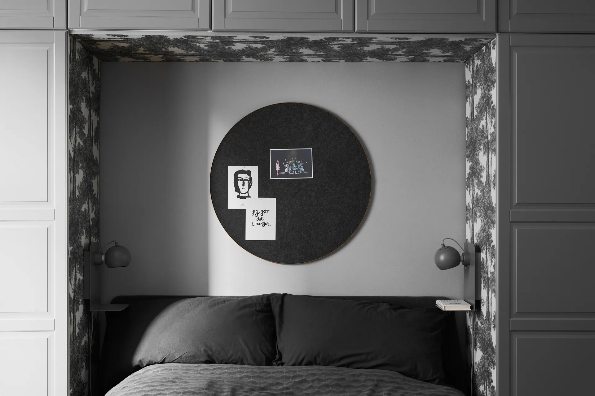 Retell pinboard Pinnwand Ø80cm, Schwarz-Messing Gejst