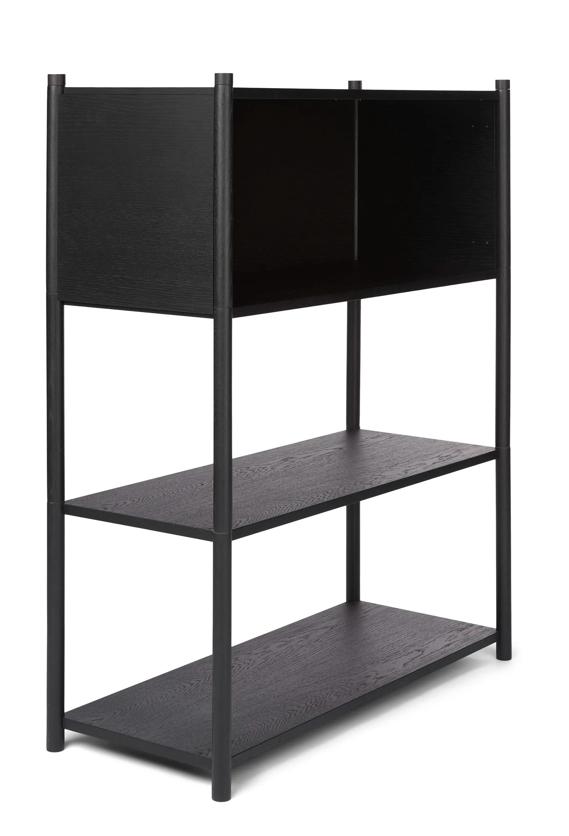 Sceene bookcase B, Schwarz gebeizte Eiche Gejst