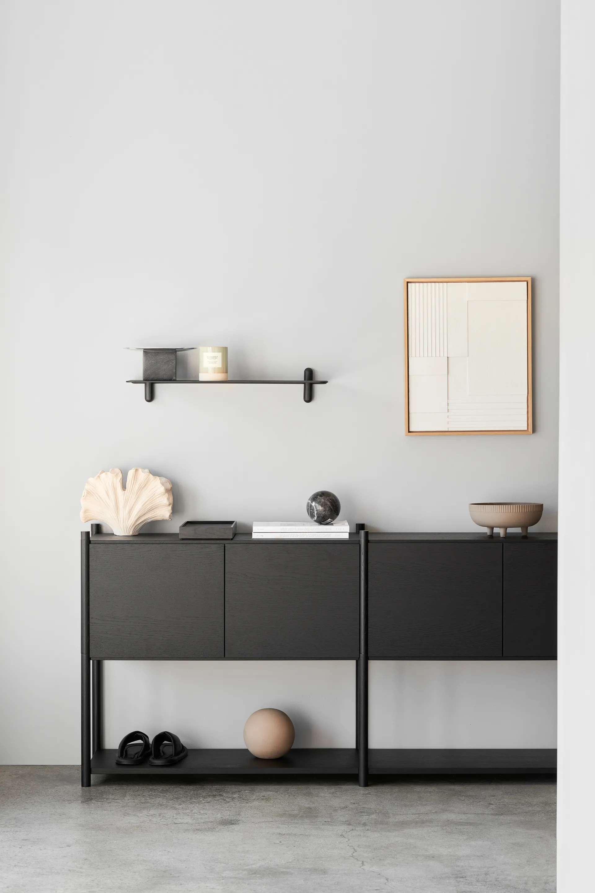 Sceene bookcase H, Schwarz gebeizte Eiche Gejst