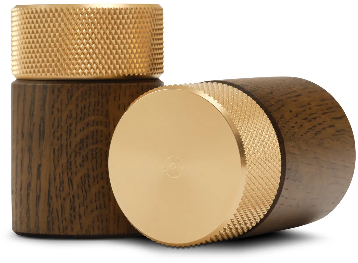 Sina Salz- und Pfeffermühle 6 cm, Dunkle Esche-Messing Gejst