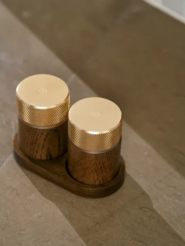 Sina Salz- und Pfeffermühle 6 cm - Dunkle Esche-Messing - Gejst