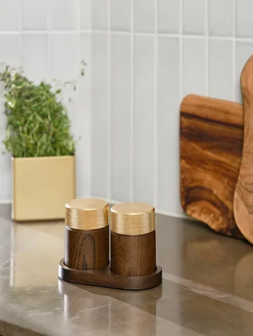 Sina Salz- und Pfeffermühle 6 cm - Dunkle Esche-Messing - Gejst