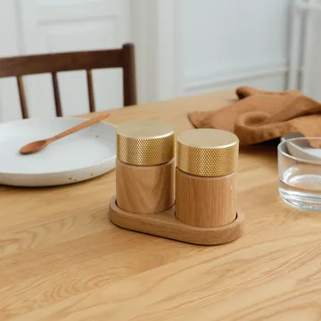 Sina Salz- und Pfeffermühle 6 cm - Eiche-Messing - Gejst