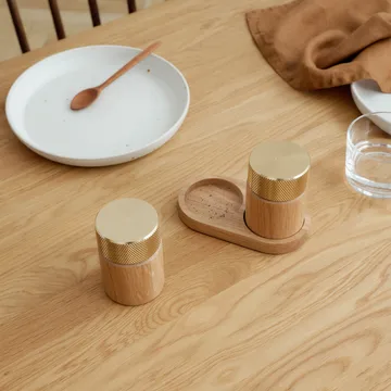 Sina Salz- und Pfeffermühle 6 cm - Eiche-Messing - Gejst