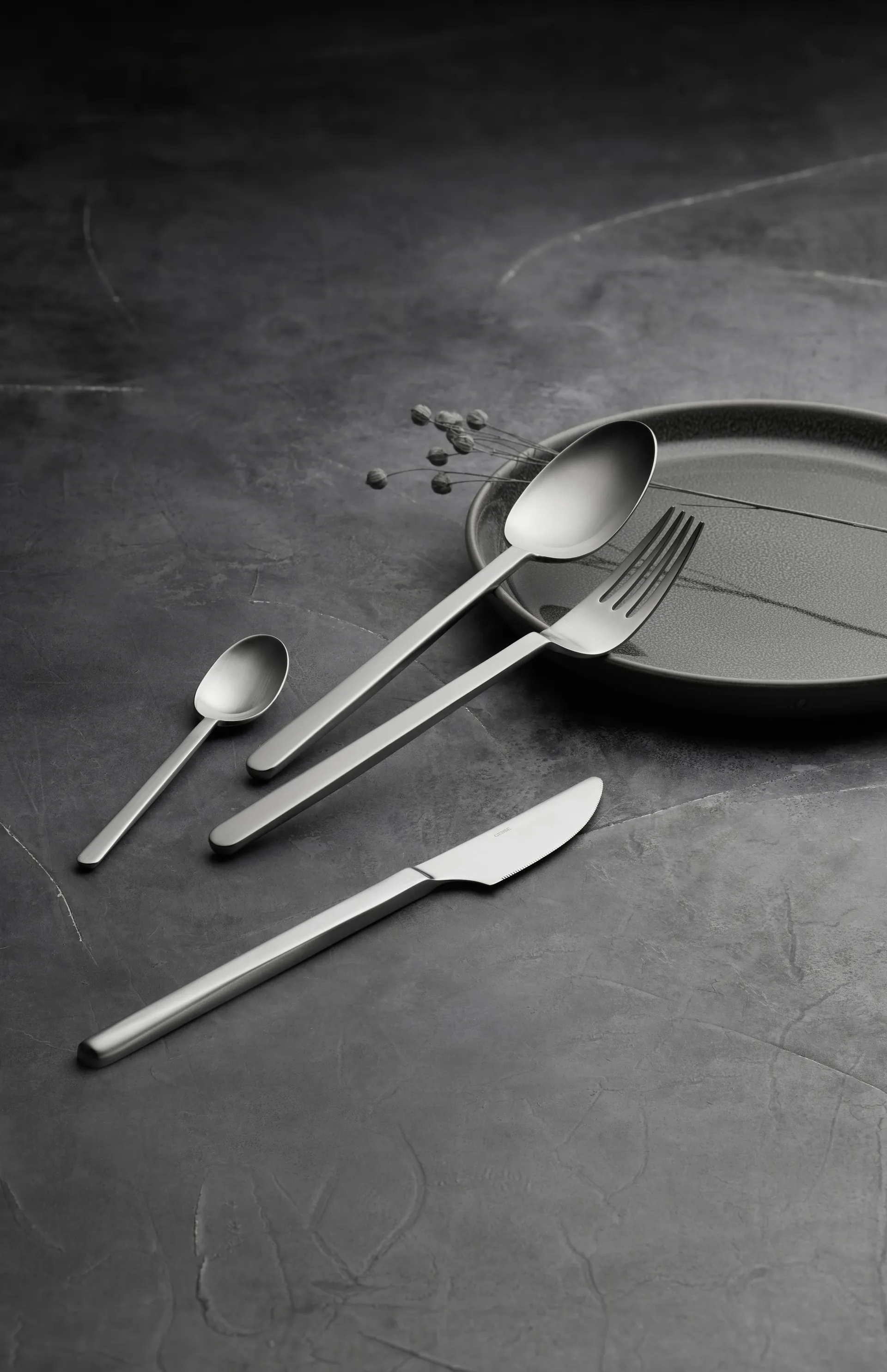 Norm Teelöffel, Edelstahl matt Gense