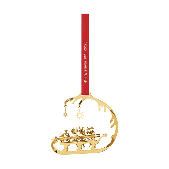 1995/2025 Weihnachts Mobile Schlitten mit Weihnachtsbaum - Vergoldetes Messing - Georg Jensen