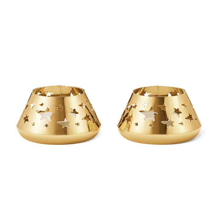 2021 Star Windlicht 2er Pack, Vergoldet Georg Jensen