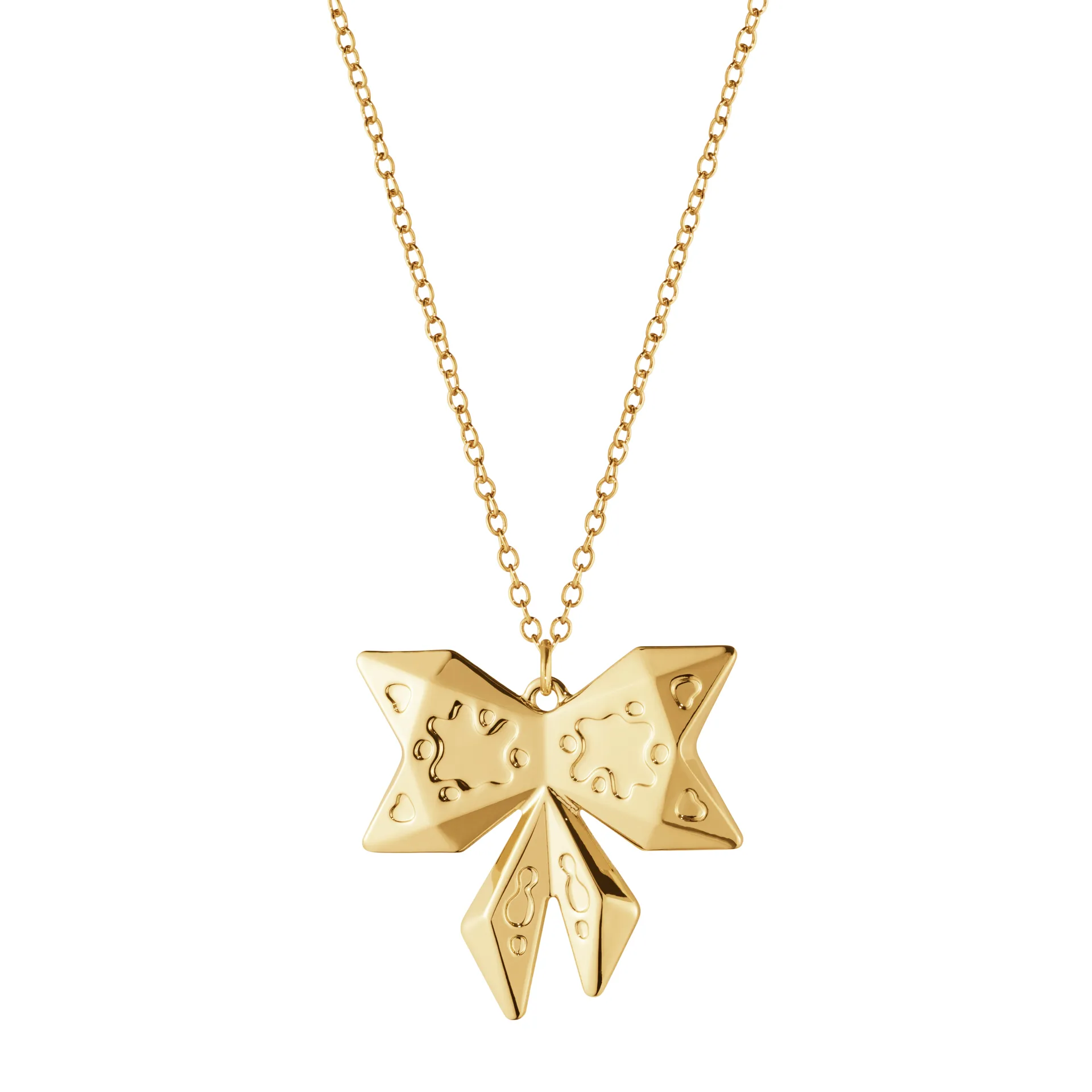2022 Bow Weihnachtsanhänger mit Kette, Vergoldet Georg Jensen