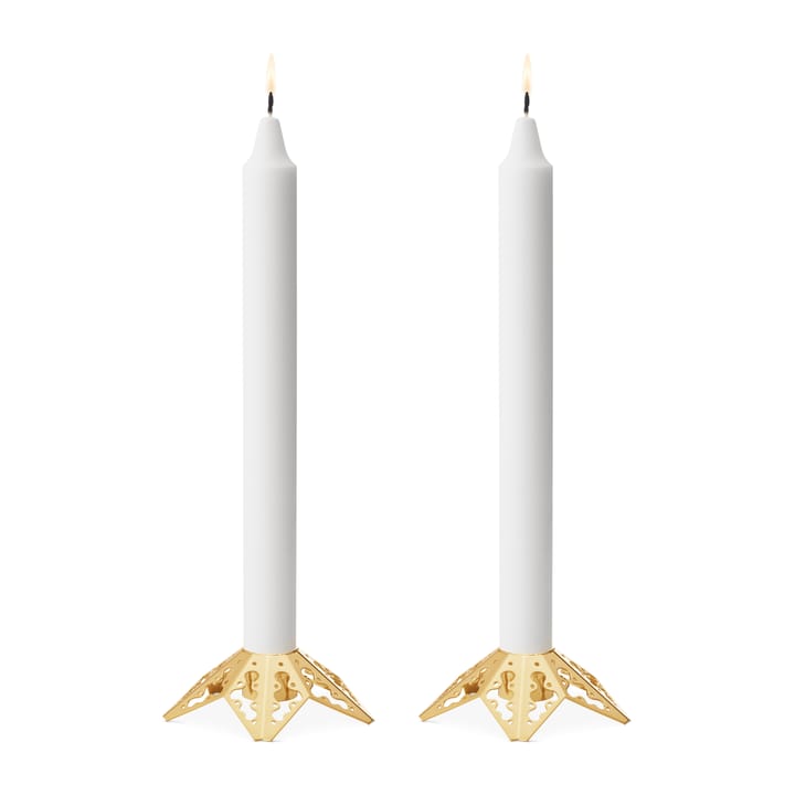 2022 Kerzenhalter 2 Teile, Vergoldet Georg Jensen