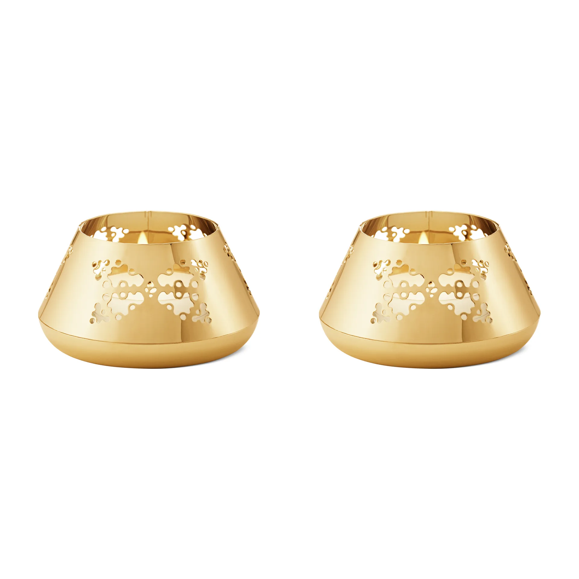 2022 Windlicht 2 Teile, Vergoldet Georg Jensen