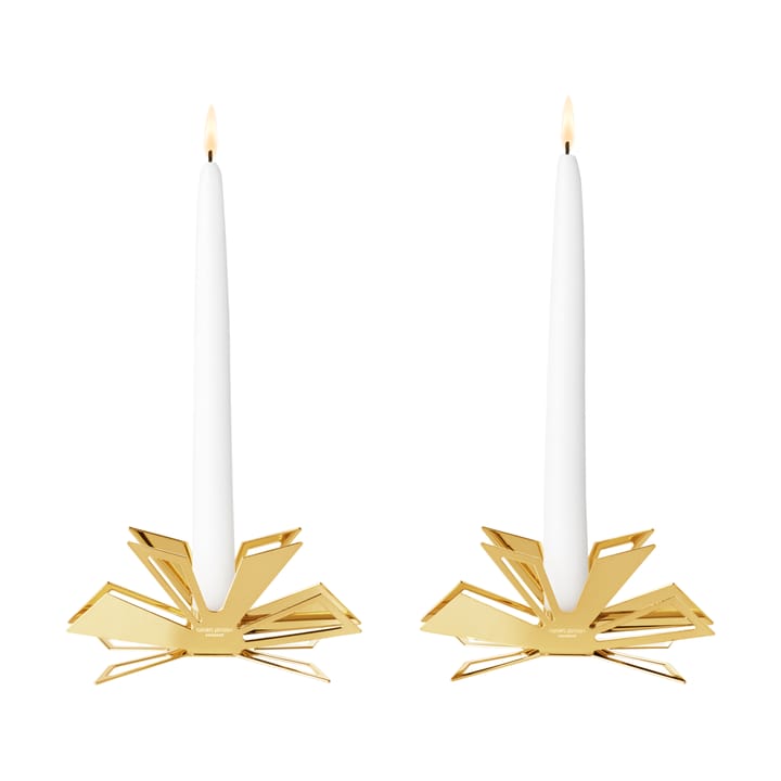 2025 Kerzenhalter 2er-Pack - Goldplattierte Zinklegierung - Georg Jensen