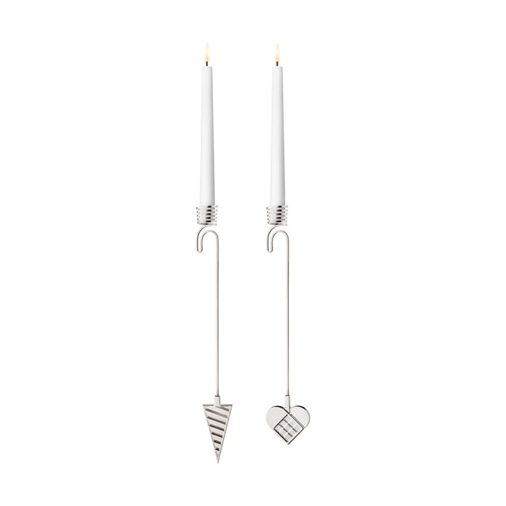 2025 Kerzenhalter für Weihnachtsbaum Kegel & Herz - Palladiumbeschichtete Zinklegierung - Georg Jensen