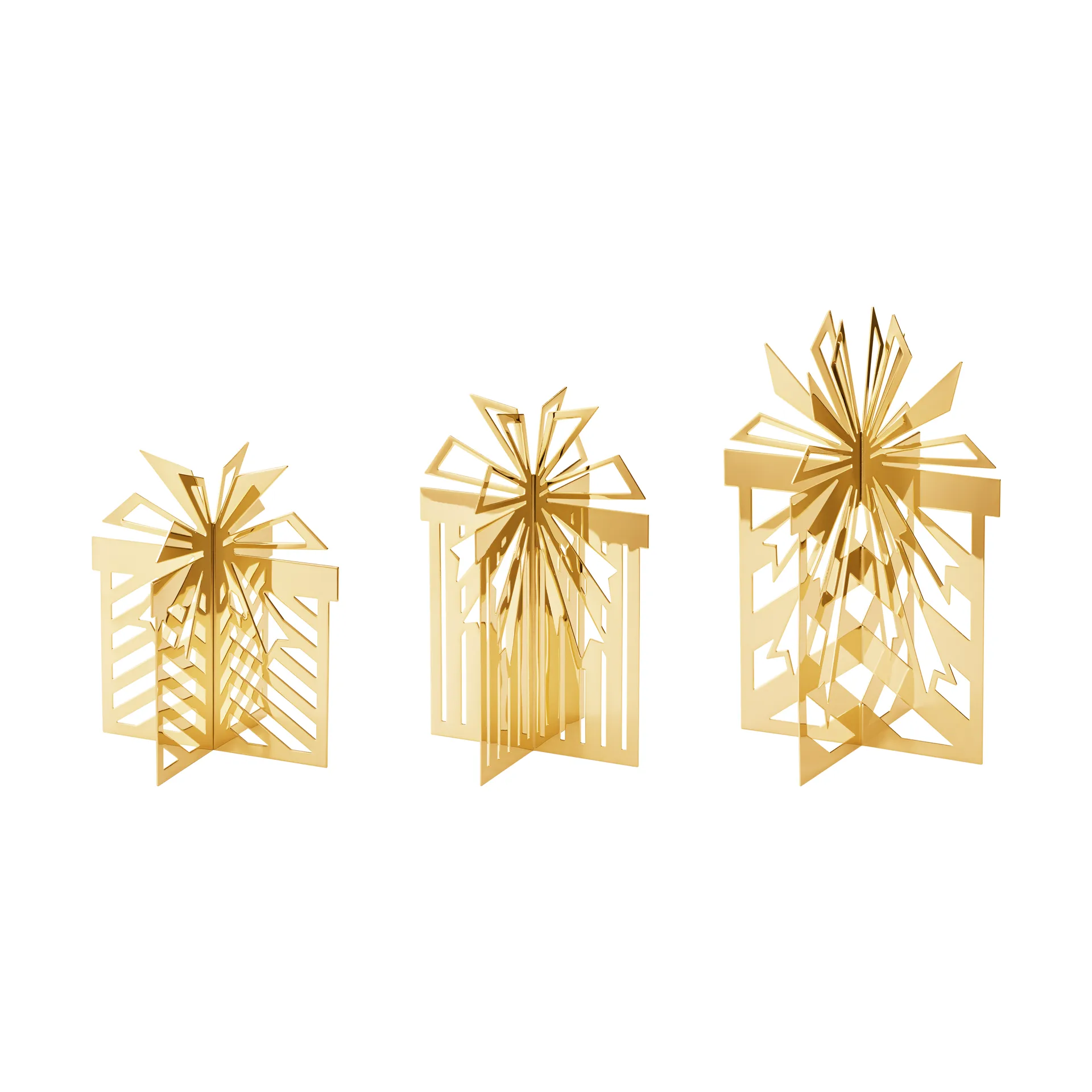 2025 Weihnachtsdekoration für den Tisch, Geschenkset 3-teilig, Goldplattierter Edelstahl Georg Jensen