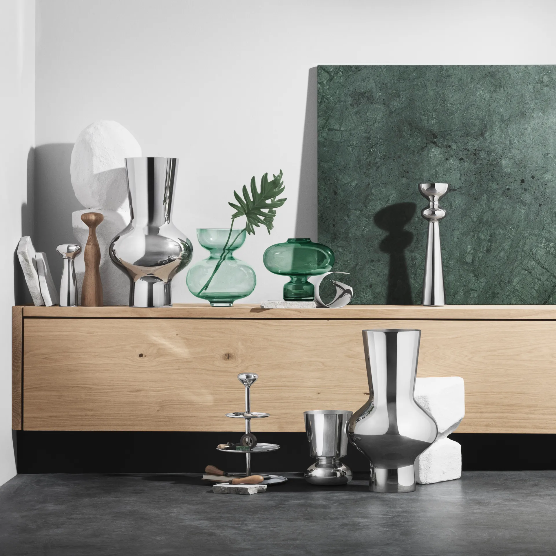 Alfredo Vase Edelstahl, Groß, 47cm Georg Jensen