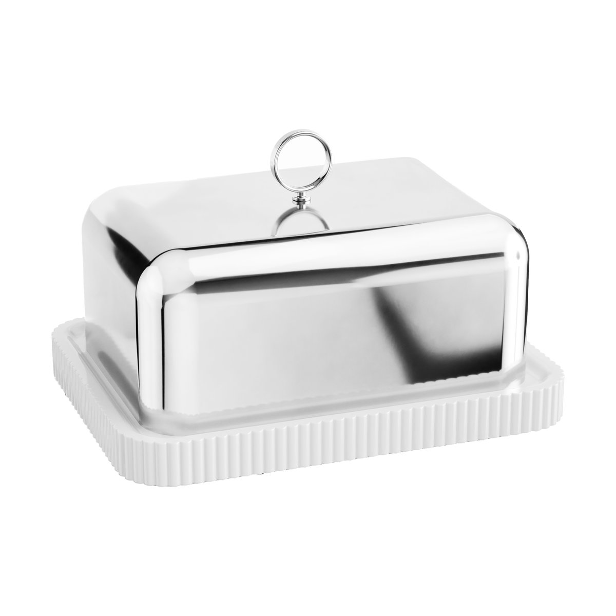 Georg Jensen Bernadotte Butterdose 11,2x14,7 cm Edelstahl