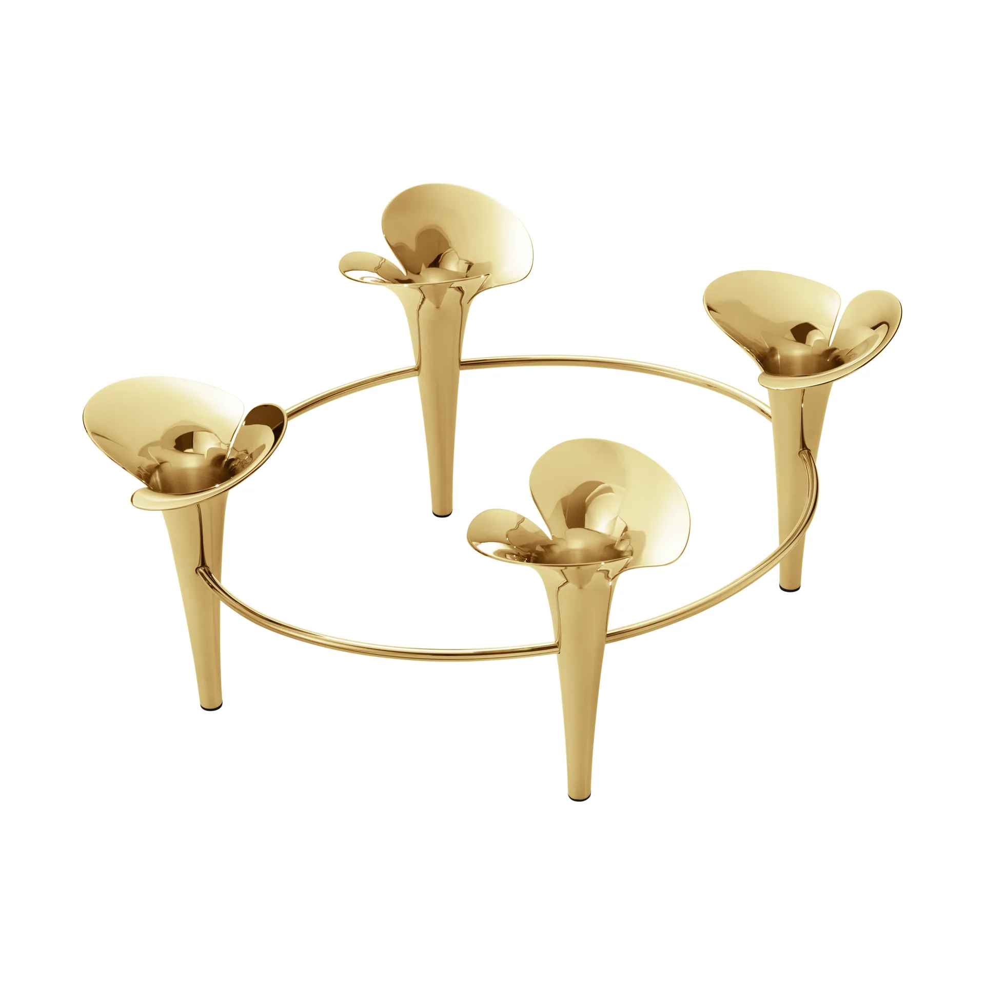 Bloom Kerzenhalter Ø28cm, Gold Georg Jensen