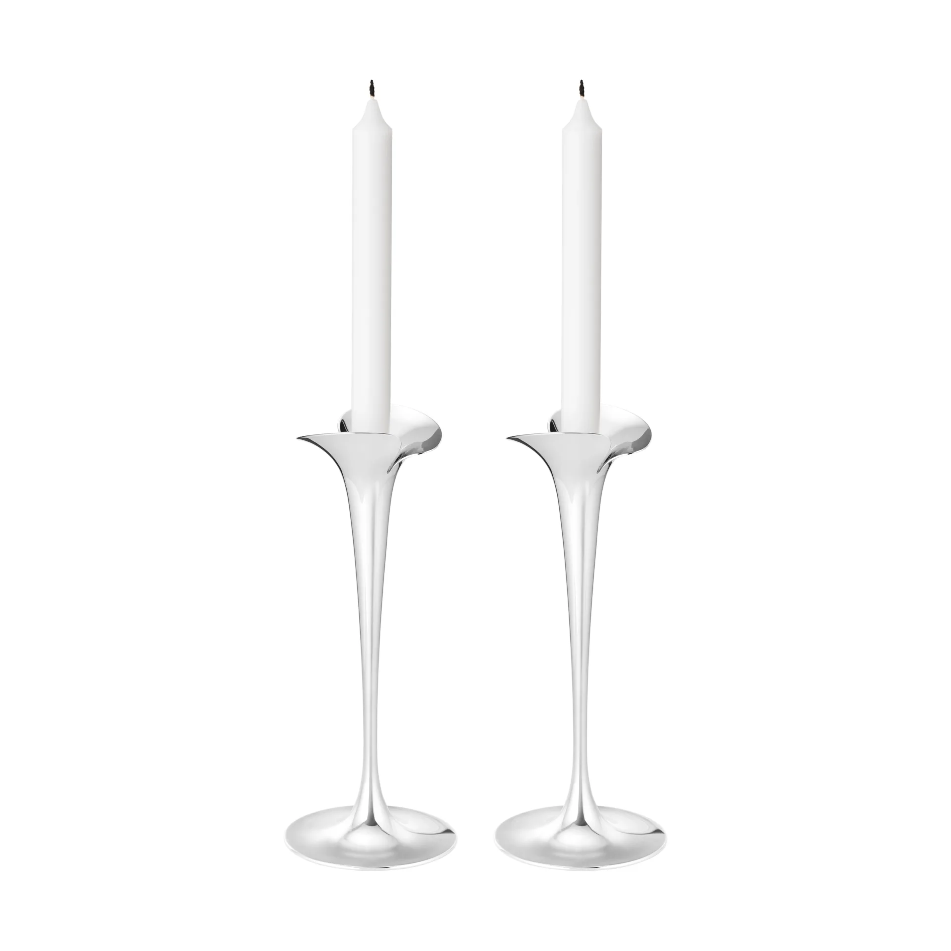 Bloom Kerzenhalter für Stabkerzen, Edelstahl, groß, 2er-Pack Georg Jensen