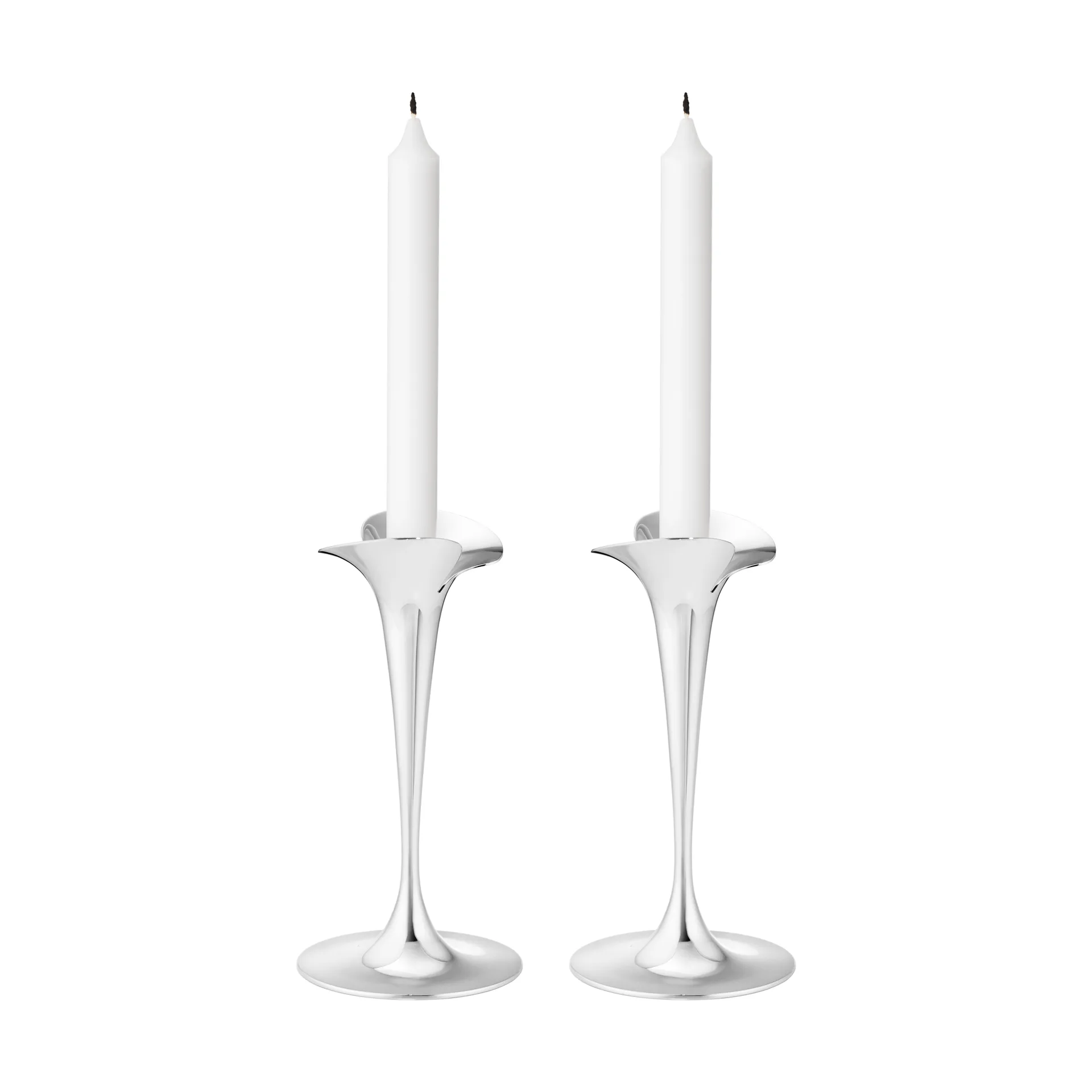 Bloom Kerzenhalter für Stabkerzen, Edelstahl, klein, 2er-Pack Georg Jensen
