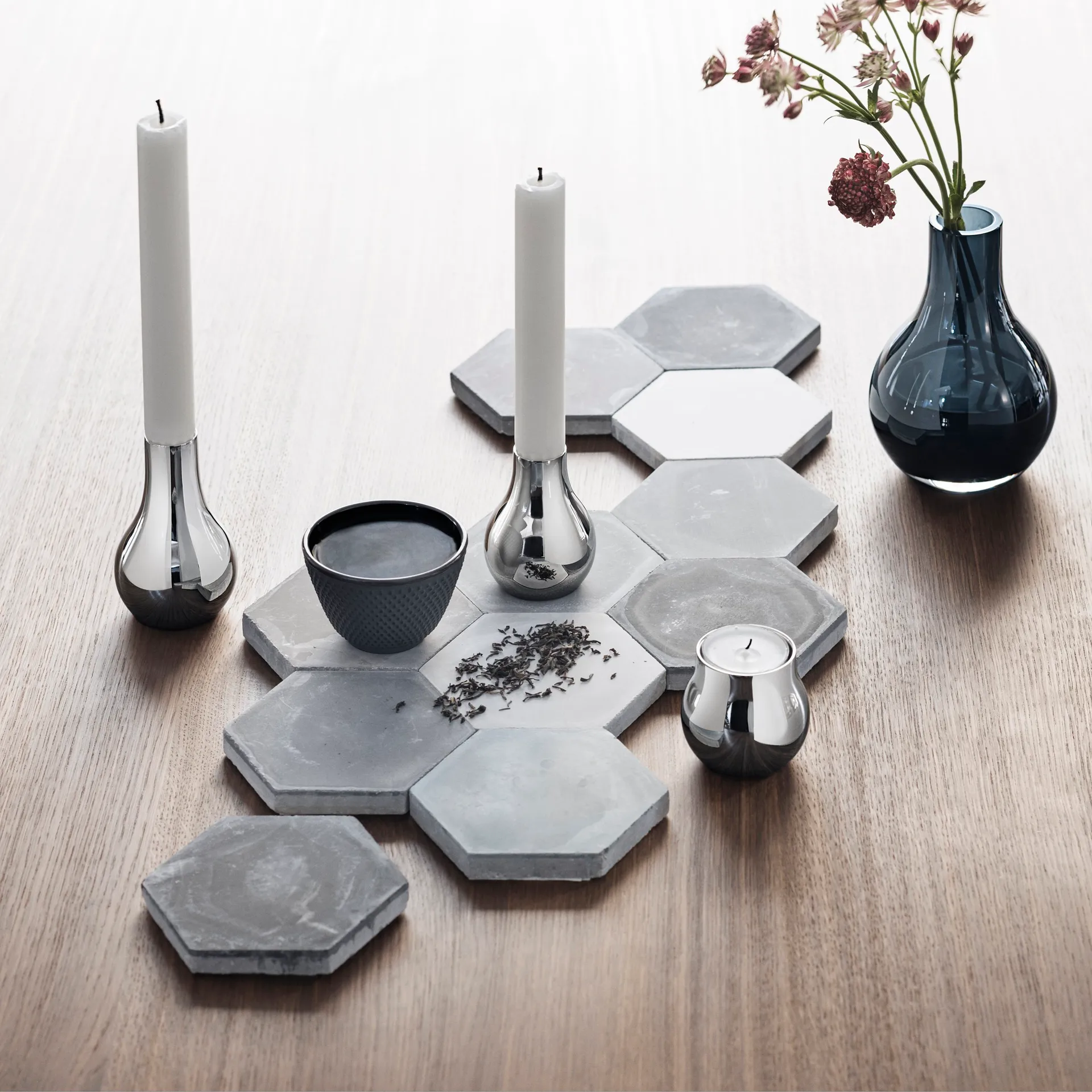 Cafu Teelichthalter 2er Pack, Edelstahl Georg Jensen