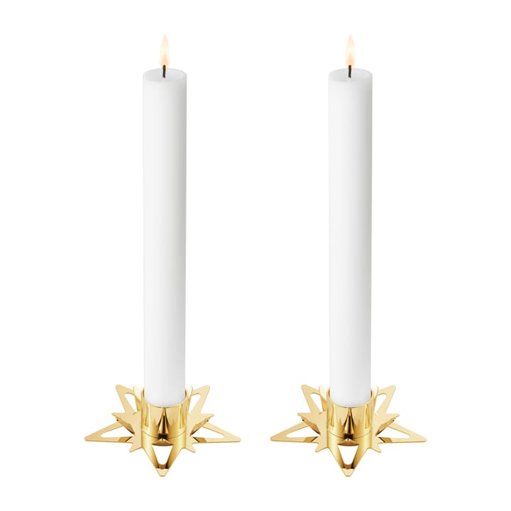 Classic christmas star Kerzenhalter Ø9cm 2er Pack - Gold - Georg Jensen