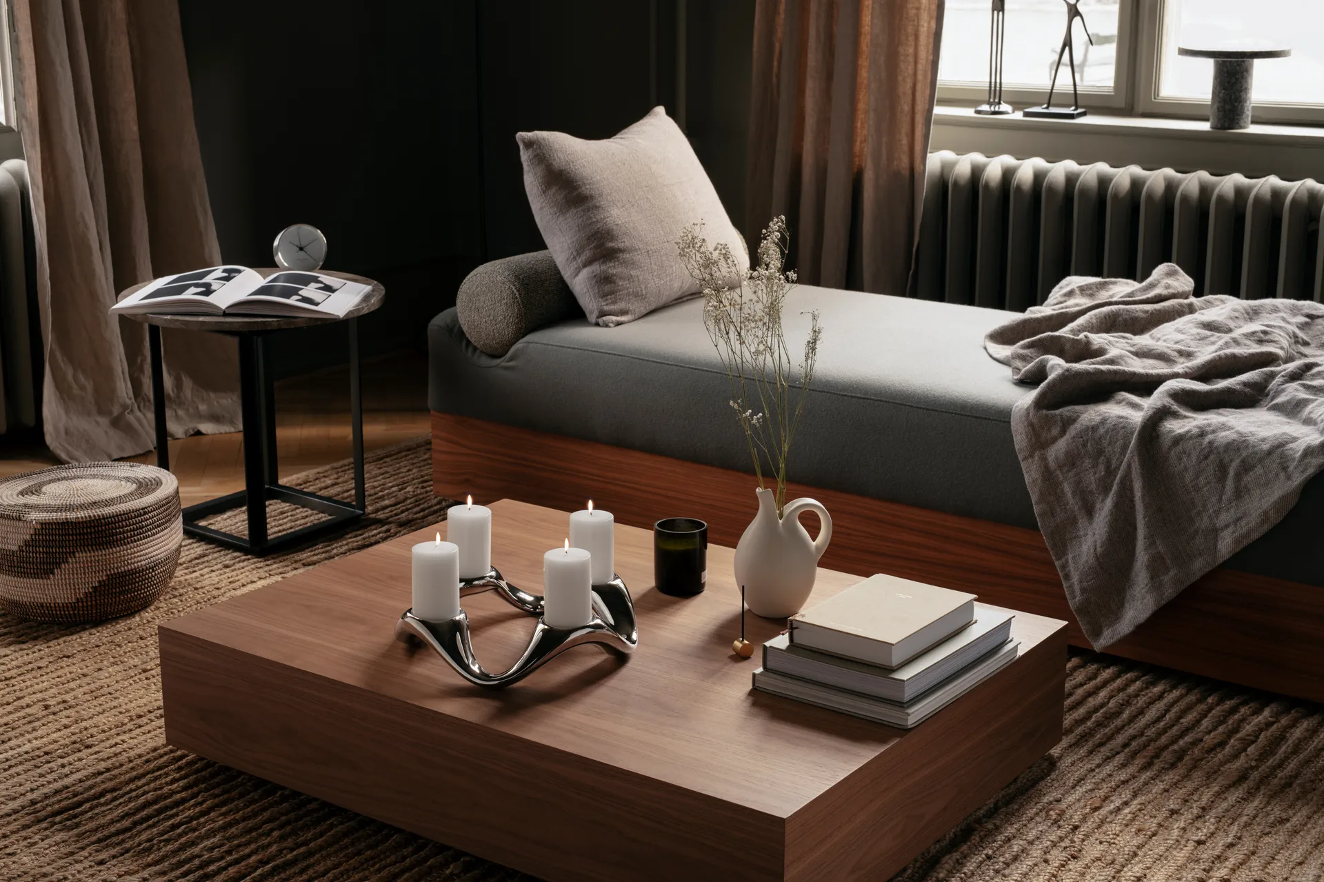 Cobra Kerzenhalter Ø33cm, Edelstahl Georg Jensen